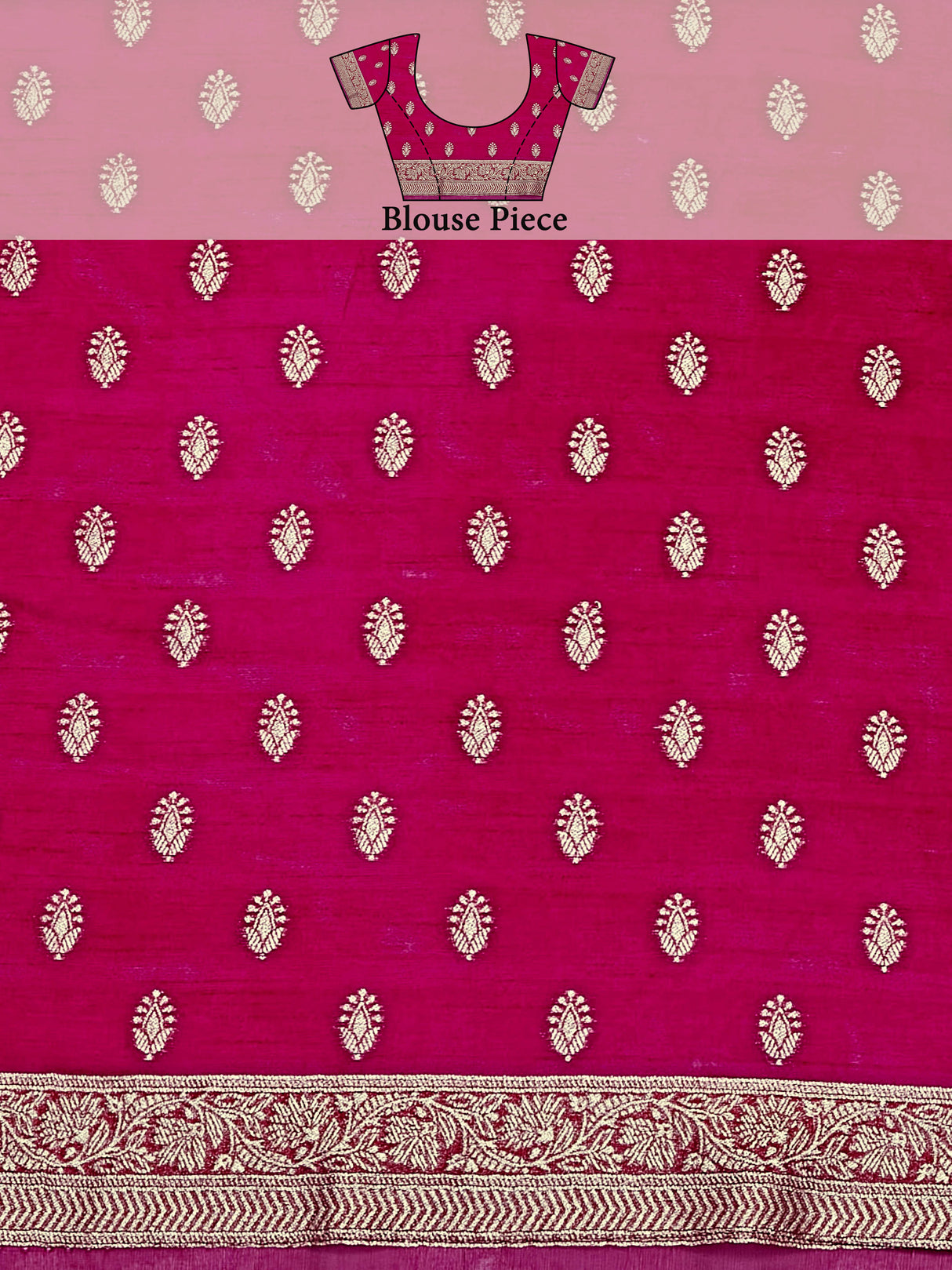 Mimosa Women's Woven Design Banarasi Organza Saree With Blouse Piece : SA00001162PNK