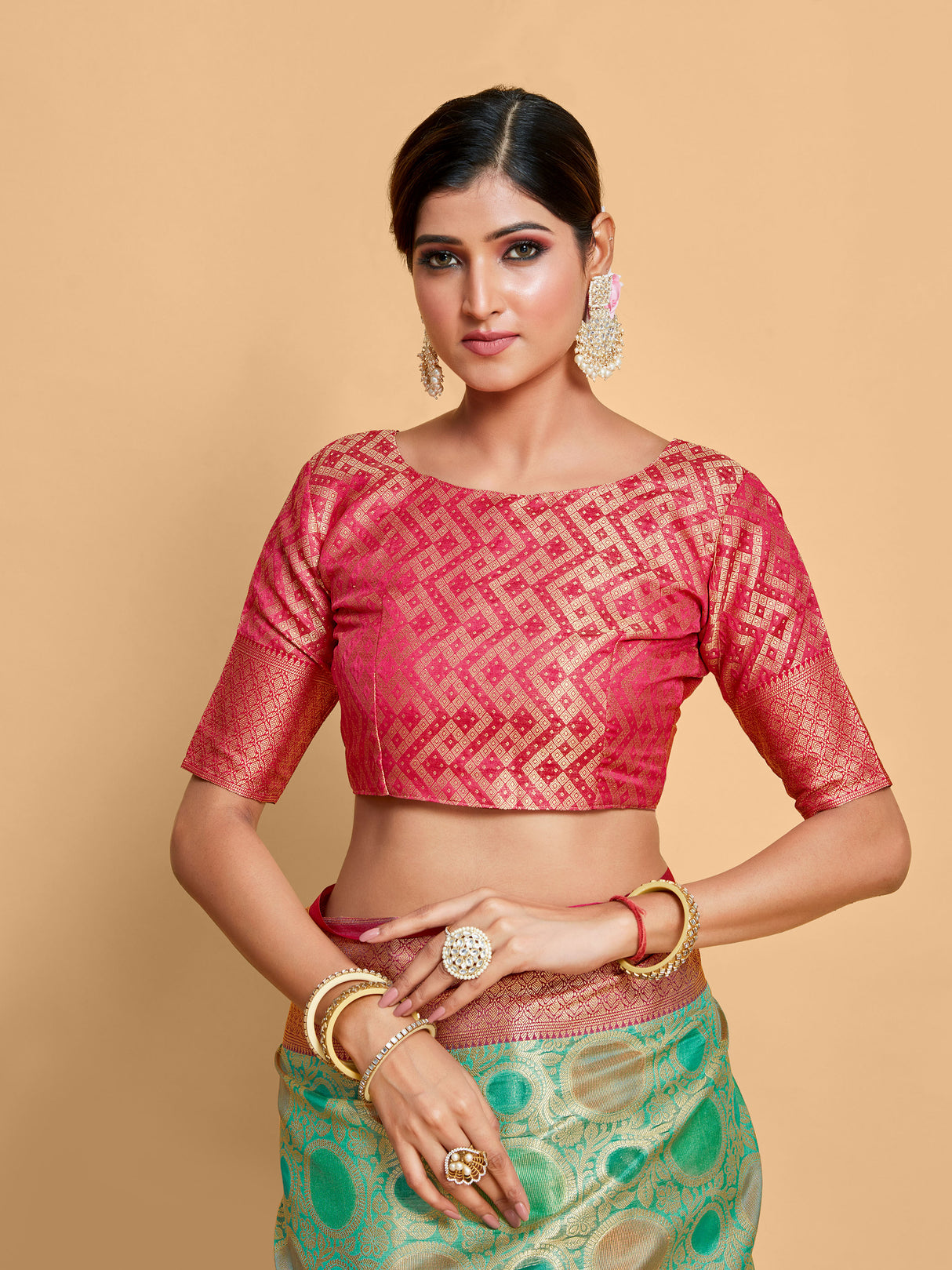 Mimosa Women's Woven Design Banarasi Art Silk Saree With Blouse Piece : SA00001211RMFREE