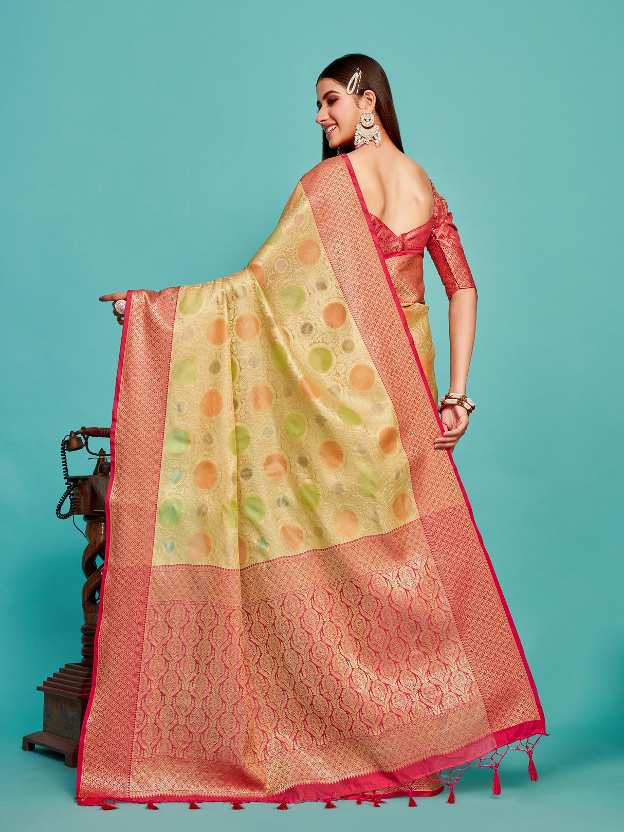 Mimosa Women's Woven Design Banarasi Art Silk Saree With Blouse Piece : SA00001211TSFREE