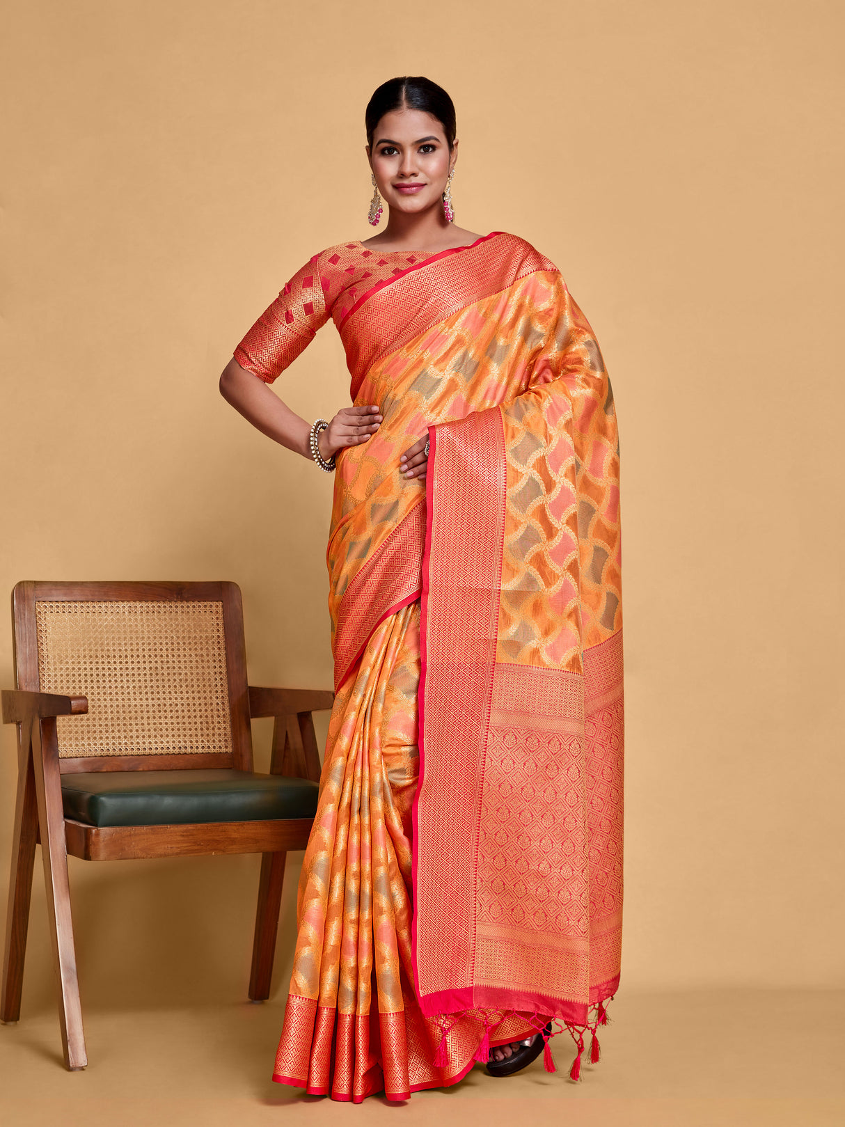 Mimosa Women's Woven Design Banarasi Art Silk Saree With Blouse Piece : SA00001212PCFREE