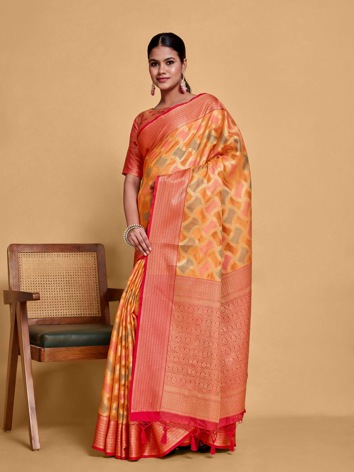 Mimosa Women's Woven Design Banarasi Art Silk Saree With Blouse Piece : SA00001212PCFREE