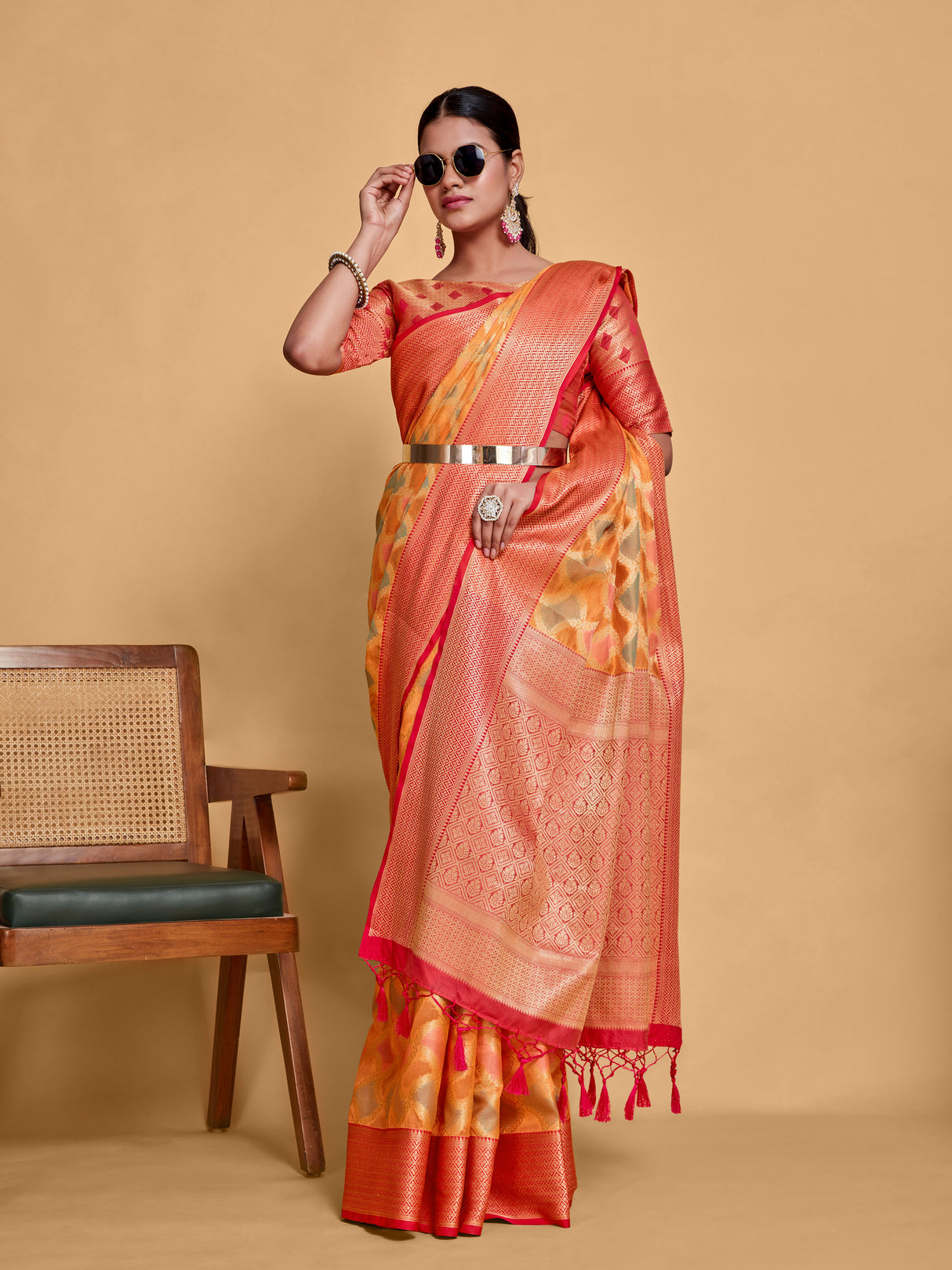 Mimosa Women's Woven Design Banarasi Art Silk Saree With Blouse Piece : SA00001212PCFREE