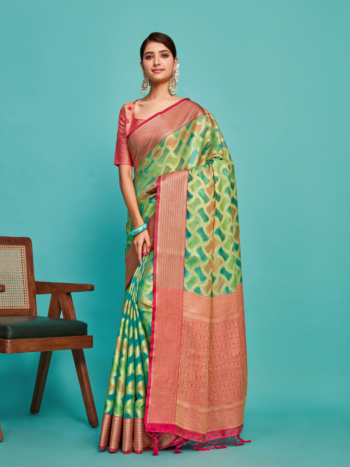 Mimosa Women's Woven Design Banarasi Art Silk Saree With Blouse Piece : SA00001212SFFREE