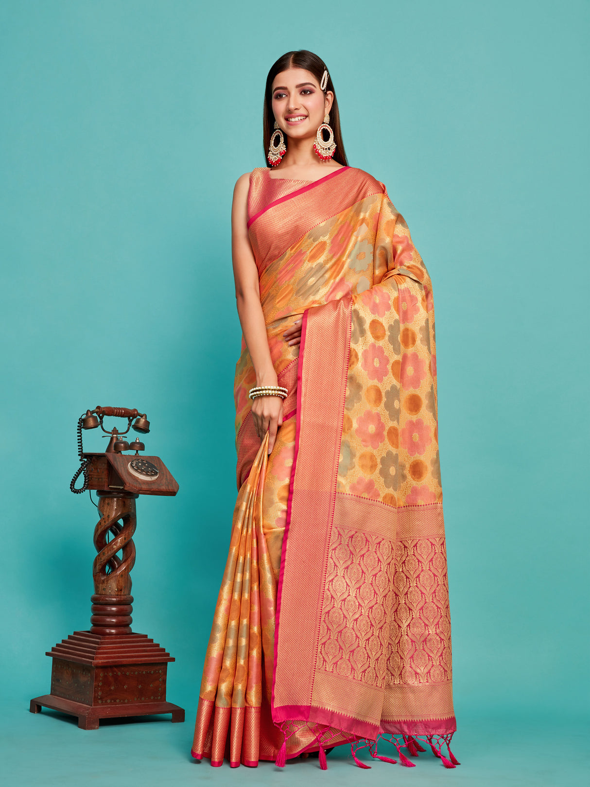 Mimosa Women's Woven Design Banarasi Art Silk Saree With Blouse Piece : SA00001213PCFREE