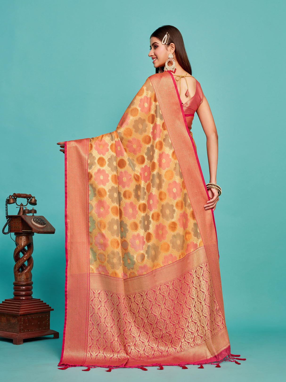 Mimosa Women's Woven Design Banarasi Art Silk Saree With Blouse Piece : SA00001213PCFREE