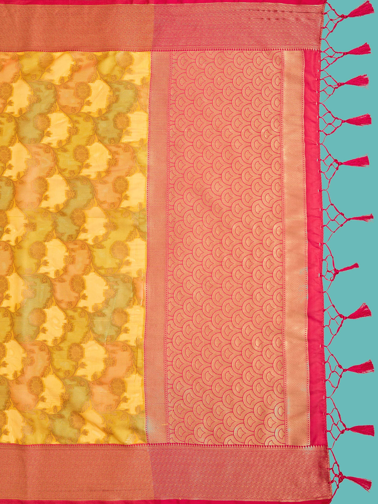 Mimosa Women's Woven Design Banarasi Art Silk Saree With Blouse Piece : SA00001214GDFREE