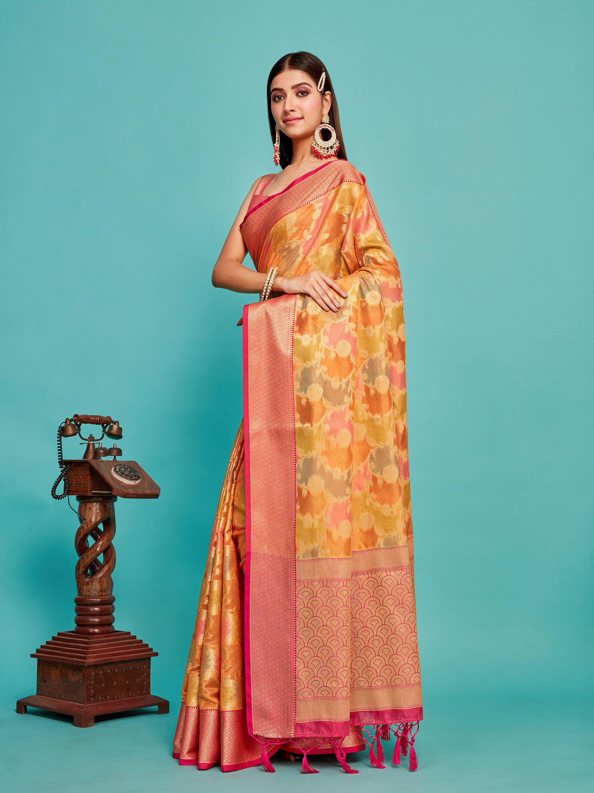 Mimosa Women's Woven Design Banarasi Art Silk Saree With Blouse Piece : SA00001214PCFREE