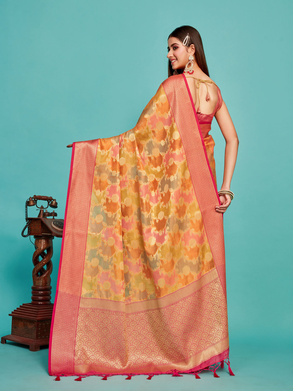Mimosa Women's Woven Design Banarasi Art Silk Saree With Blouse Piece : SA00001214PCFREE