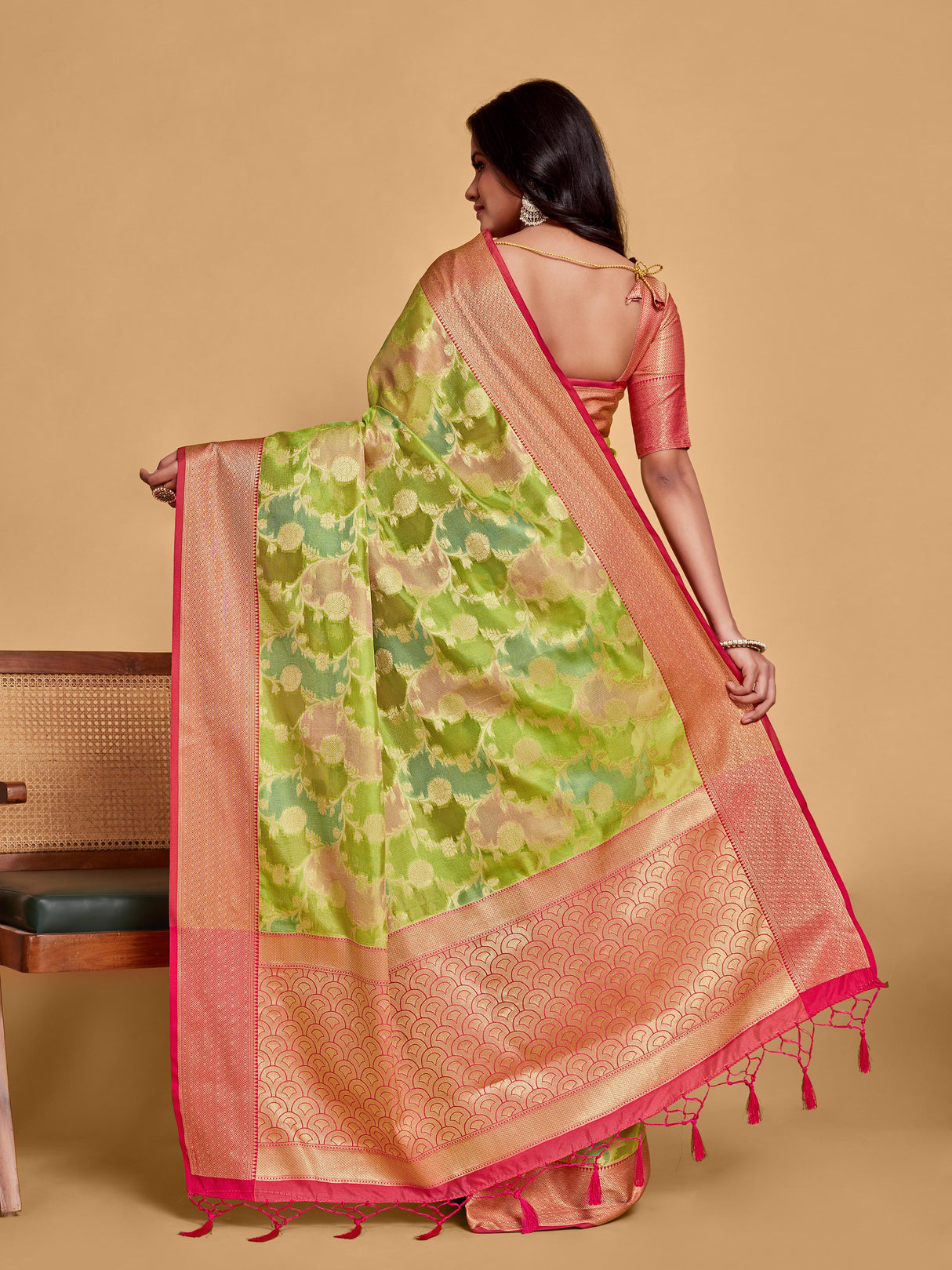 Mimosa Women's Woven Design Banarasi Art Silk Saree With Blouse Piece : SA00001214PGFREE