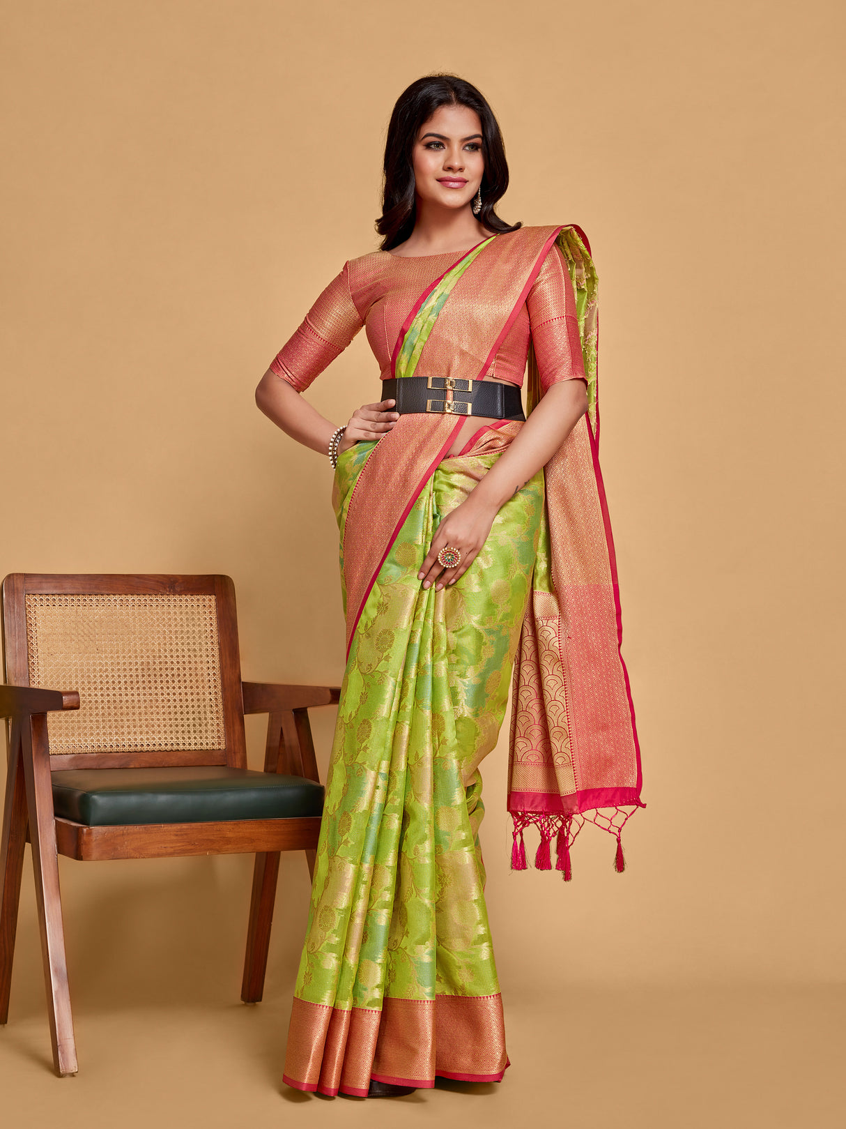 Mimosa Women's Woven Design Banarasi Art Silk Saree With Blouse Piece : SA00001214PGFREE