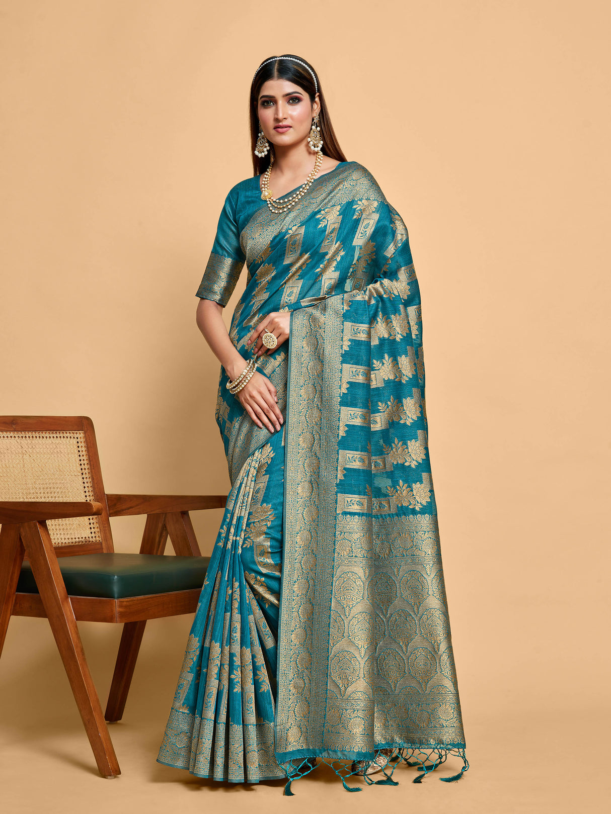 Mimosa Women's Woven Design Banarasi Art Silk Saree With Blouse Piece : SA00001215SFFREE