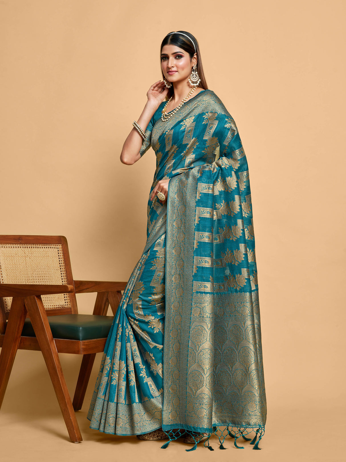 Mimosa Women's Woven Design Banarasi Art Silk Saree With Blouse Piece : SA00001215SFFREE