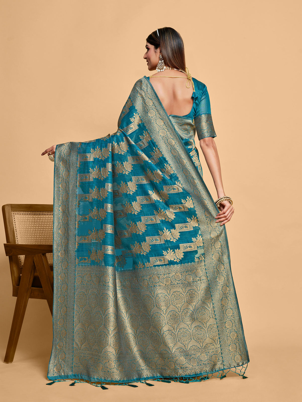 Mimosa Women's Woven Design Banarasi Art Silk Saree With Blouse Piece : SA00001215SFFREE