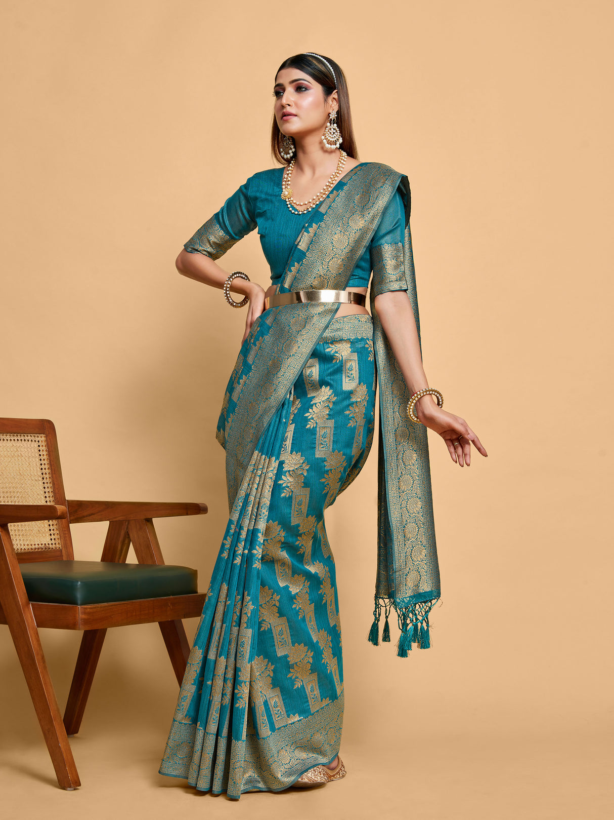 Mimosa Women's Woven Design Banarasi Art Silk Saree With Blouse Piece : SA00001215SFFREE