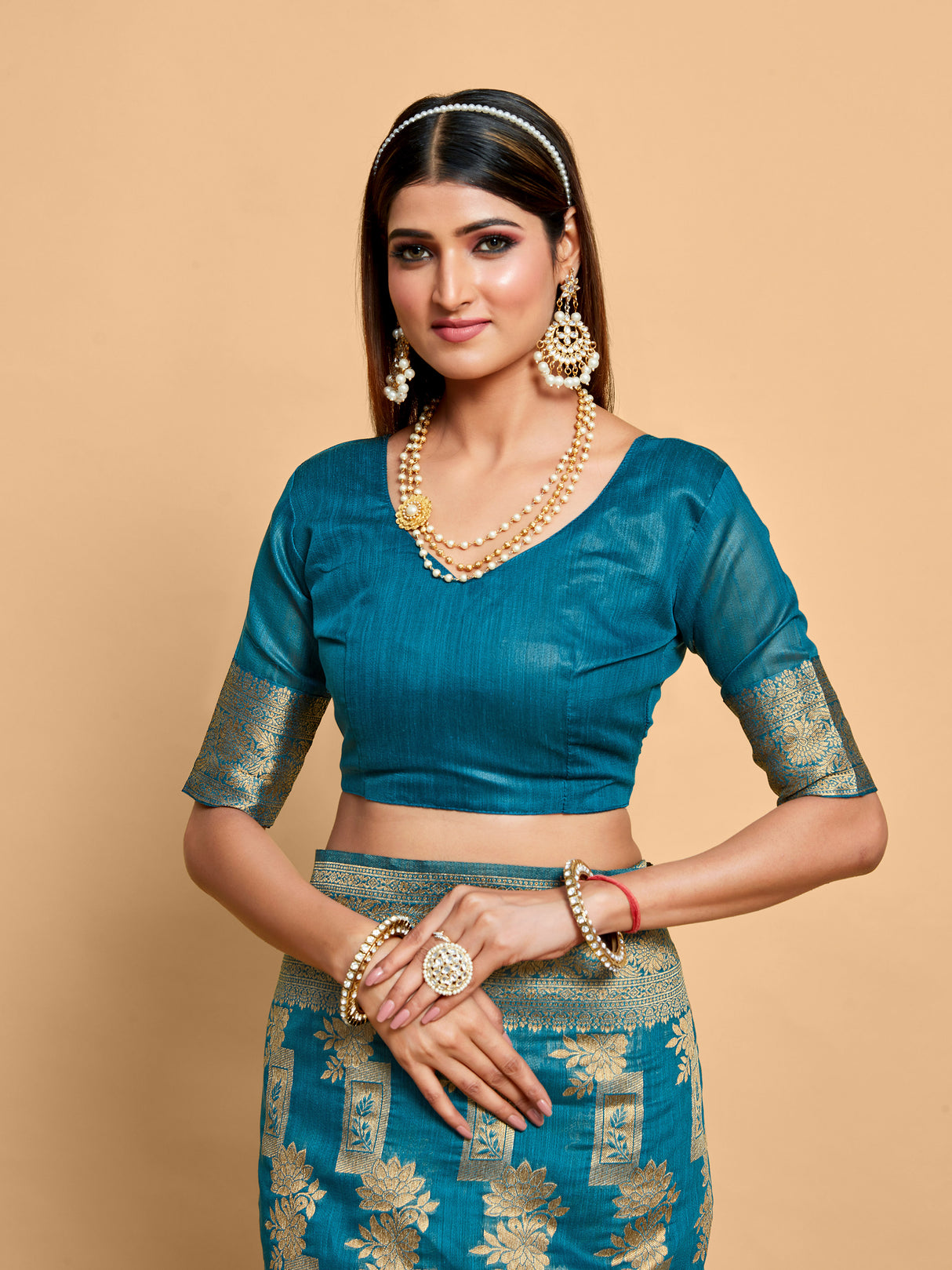 Mimosa Women's Woven Design Banarasi Art Silk Saree With Blouse Piece : SA00001215SFFREE