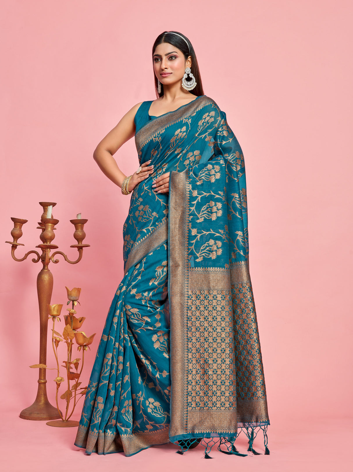 Mimosa Women's Woven Design Banarasi Art Silk Saree With Blouse Piece : SA00001216SFFREE