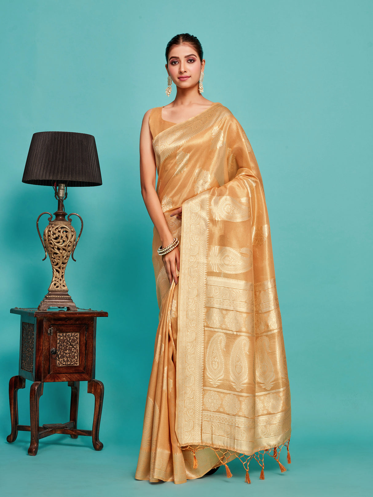 Mimosa Women's Woven Design Banarasi Art Silk Saree With Blouse Piece : SA00001217PCFREE