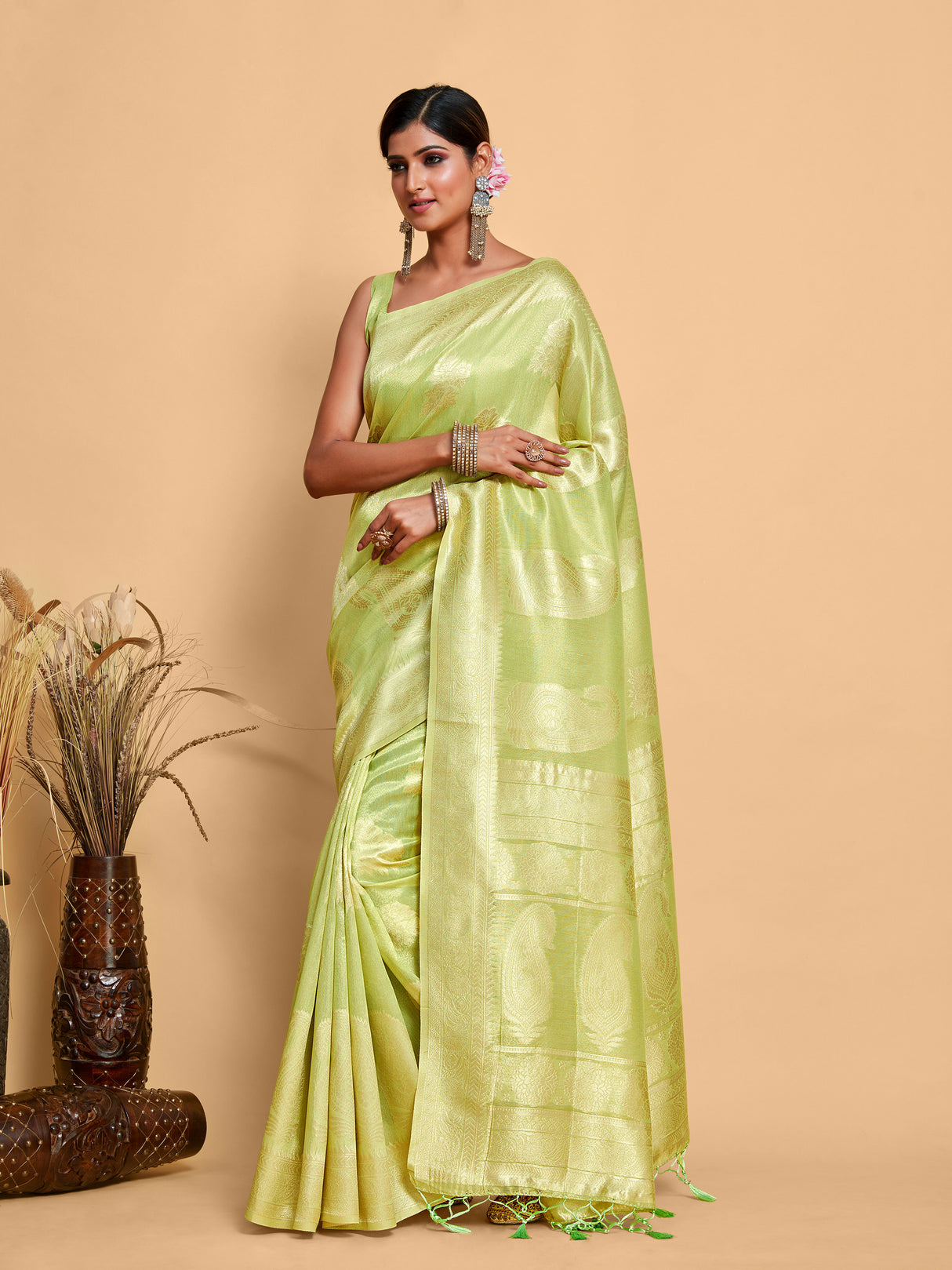 Mimosa Women's Woven Design Banarasi Art Silk Saree With Blouse Piece : SA00001217PSFREE