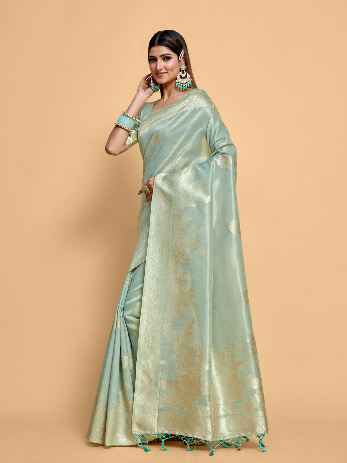 Mimosa Women's Woven Design Banarasi Art Silk Saree With Blouse Piece : SA00001218ANFREE