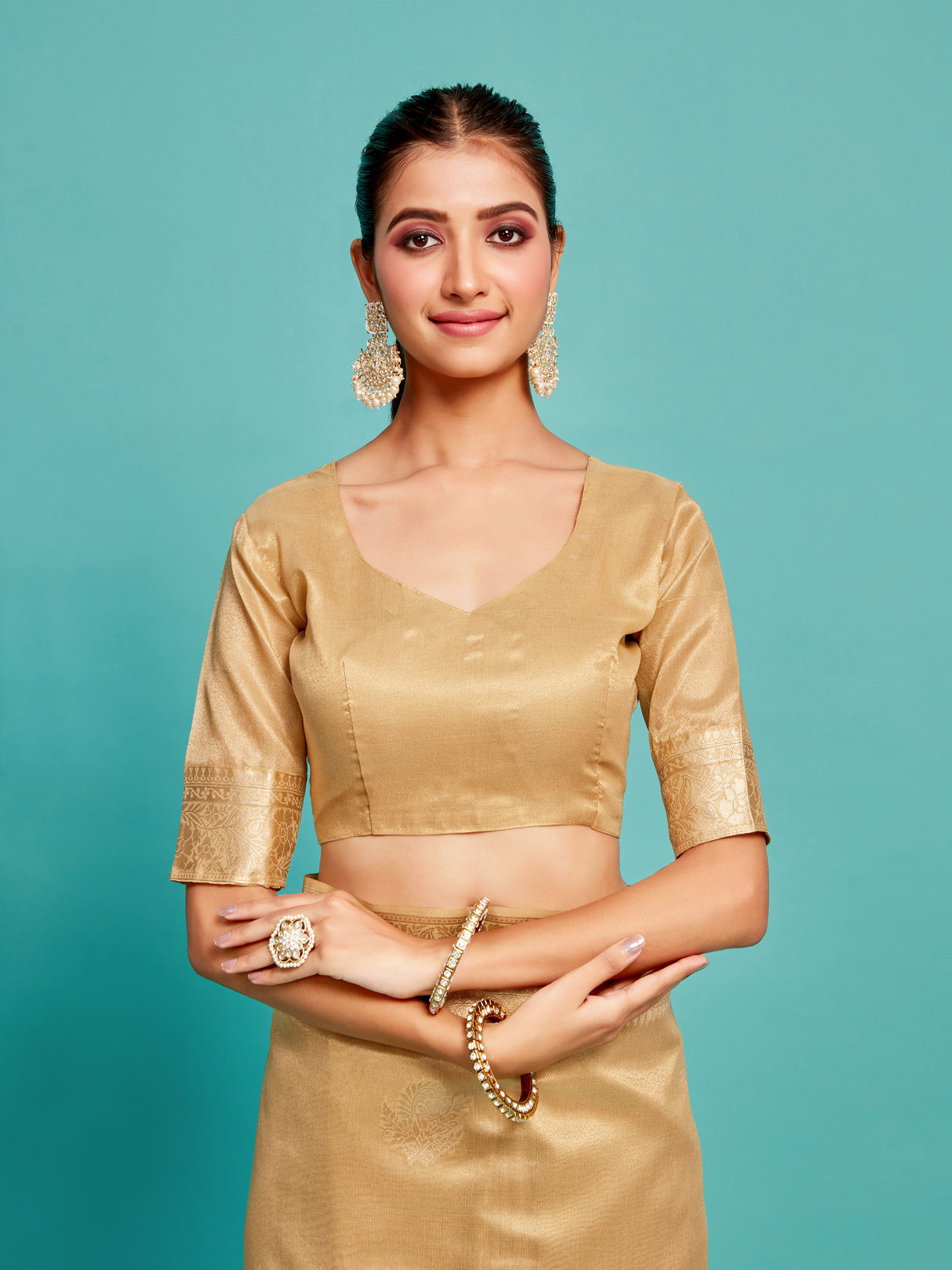 Mimosa Women's Woven Design Banarasi Art Silk Saree With Blouse Piece : SA00001218CKFREE