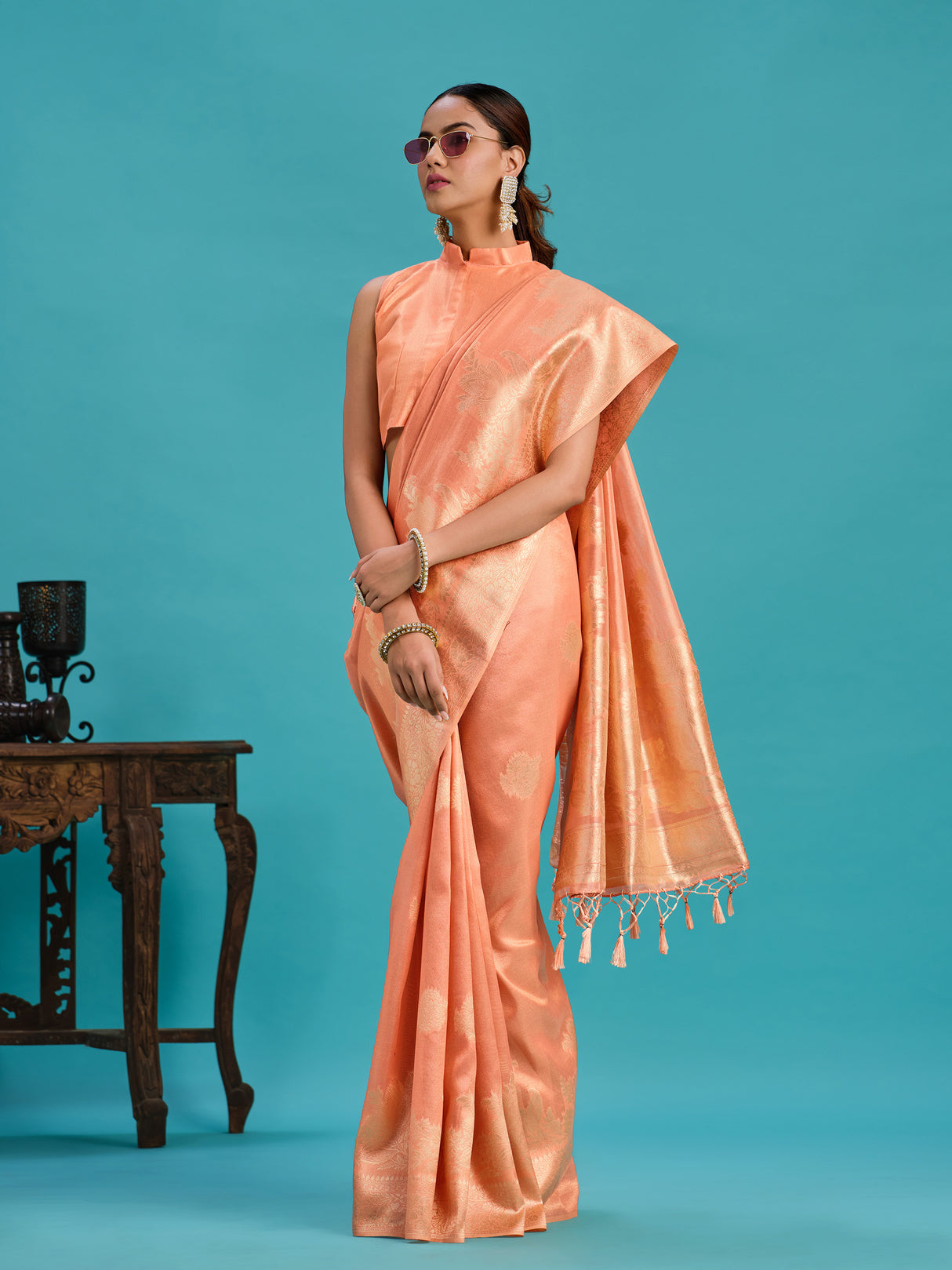 Mimosa Women's Woven Design Banarasi Art Silk Saree With Blouse Piece : SA00001218STFREE