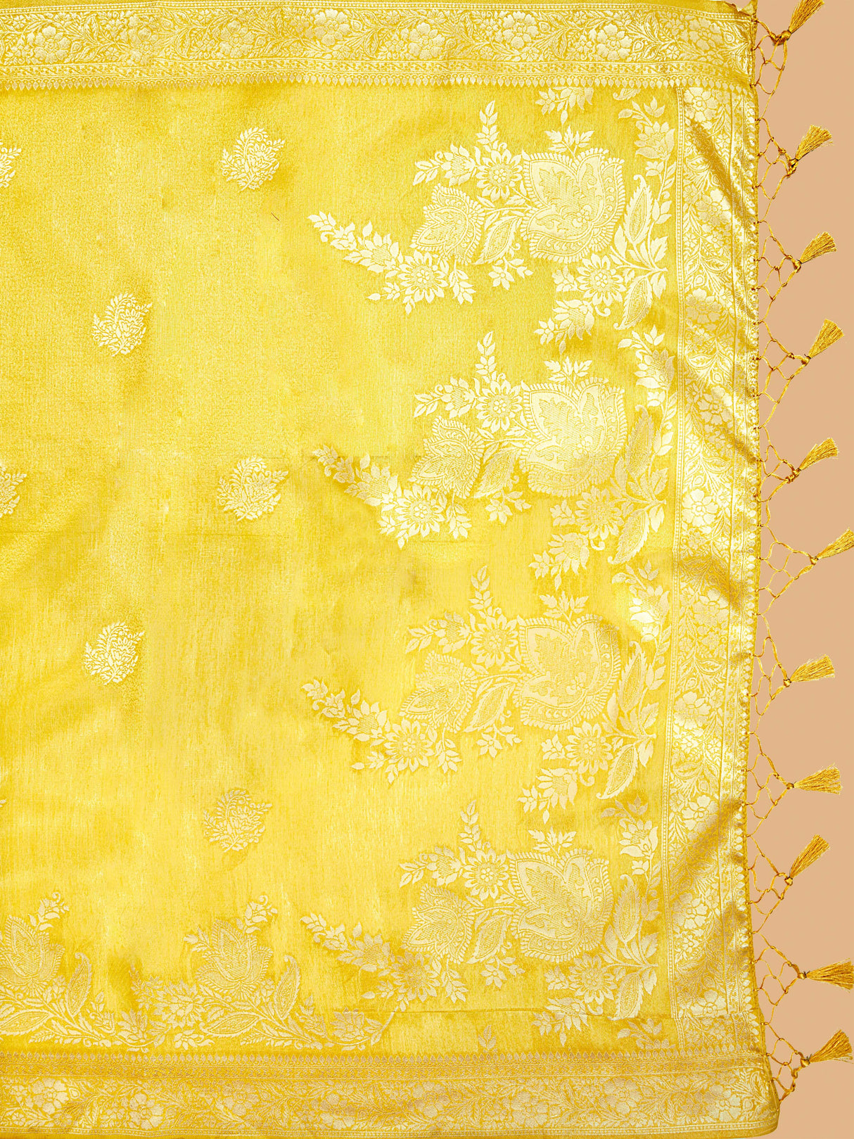 Mimosa Women's Woven Design Banarasi Art Silk Saree With Blouse Piece : SA00001218YLWFREE