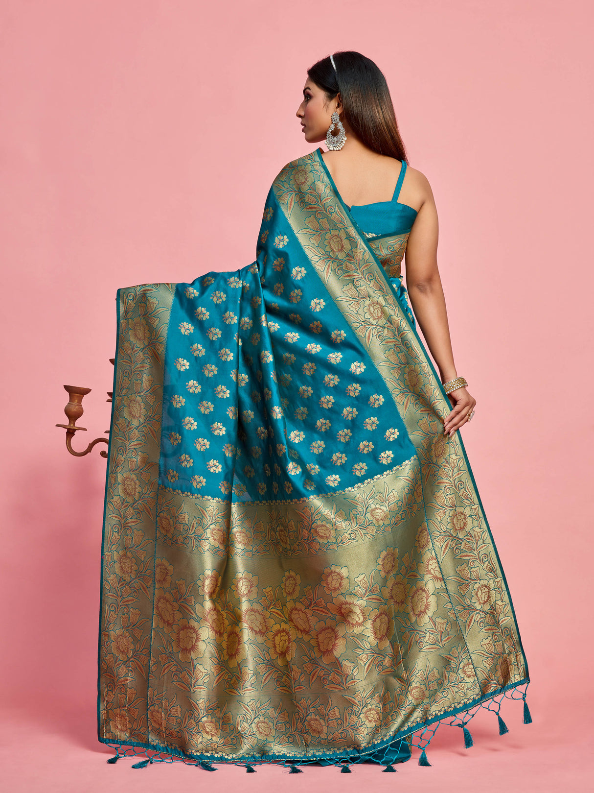 Mimosa Women's Woven Design Kanjivaram Art Silk Saree With Blouse Piece : SA00001219ANFREE