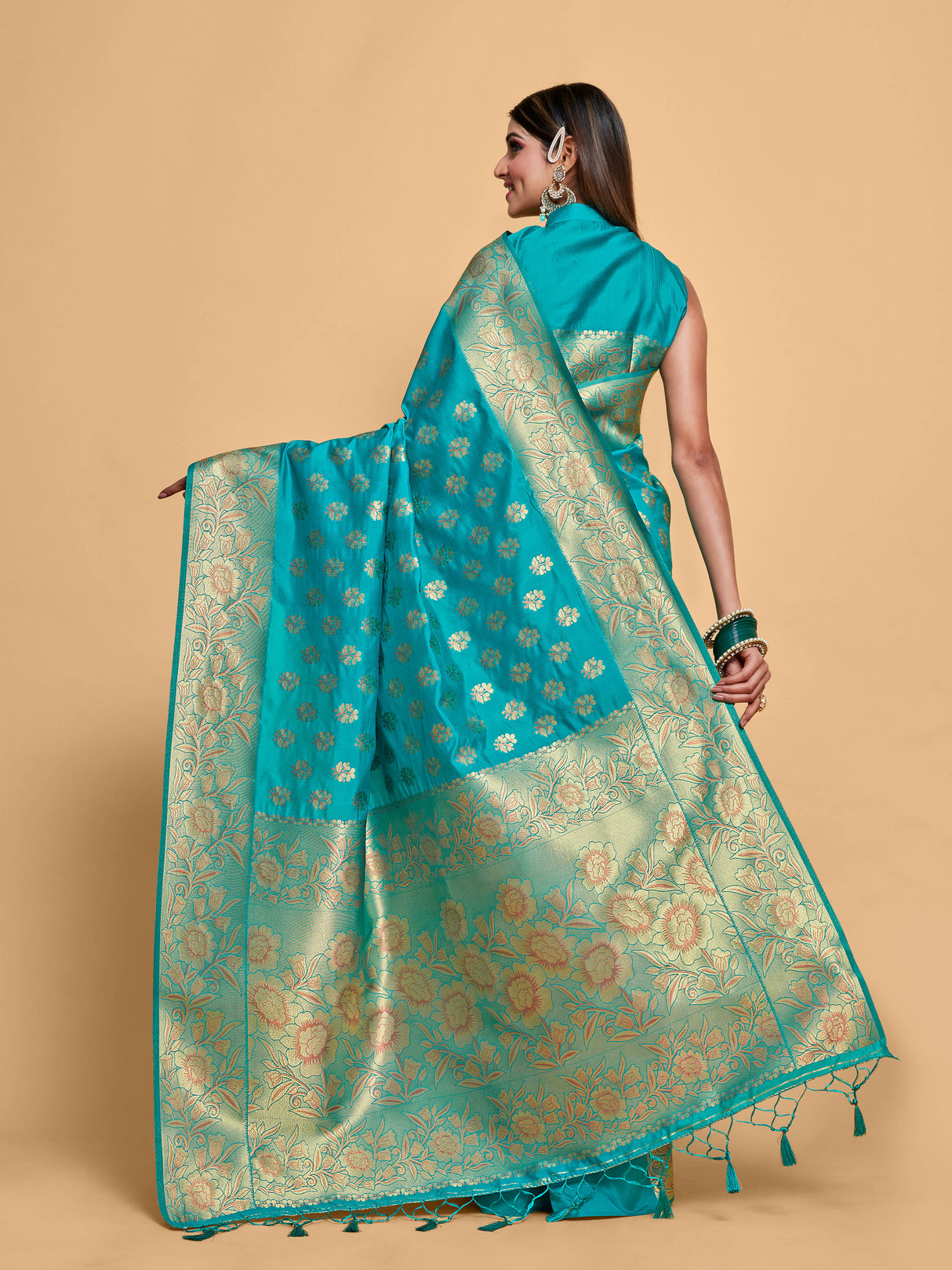 Mimosa Women's Woven Design Kanjivaram Art Silk Saree With Blouse Piece : SA00001219SFFREE