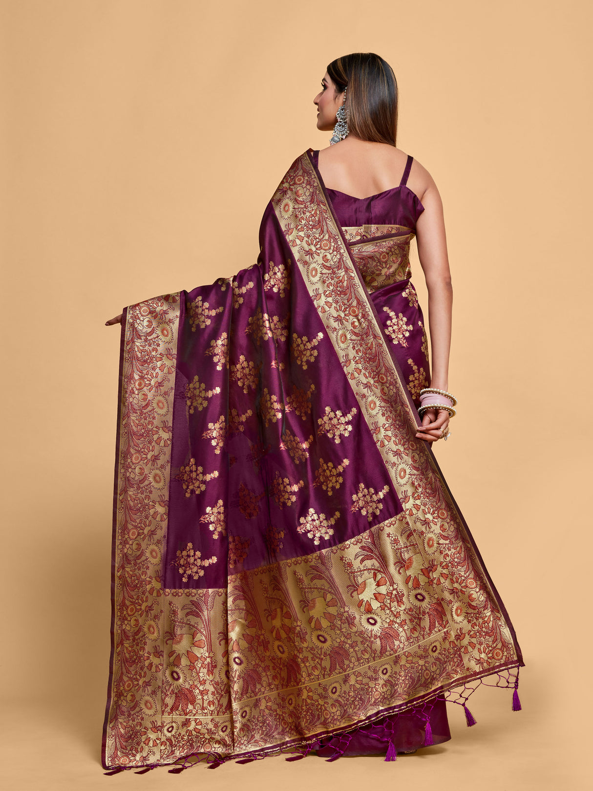 Mimosa Women's Woven Design Kanjivaram Art Silk Saree With Blouse Piece : SA00001220MJFREE