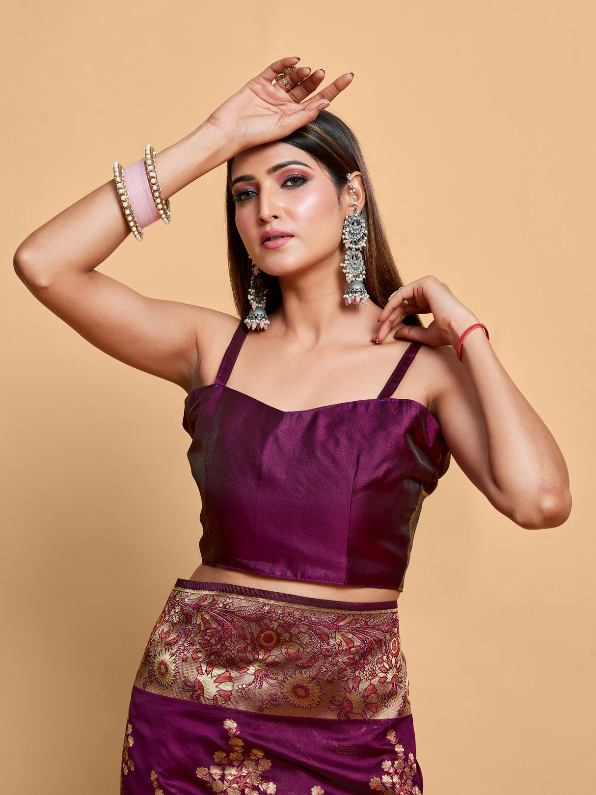 Mimosa Women's Woven Design Kanjivaram Art Silk Saree With Blouse Piece : SA00001220MJFREE