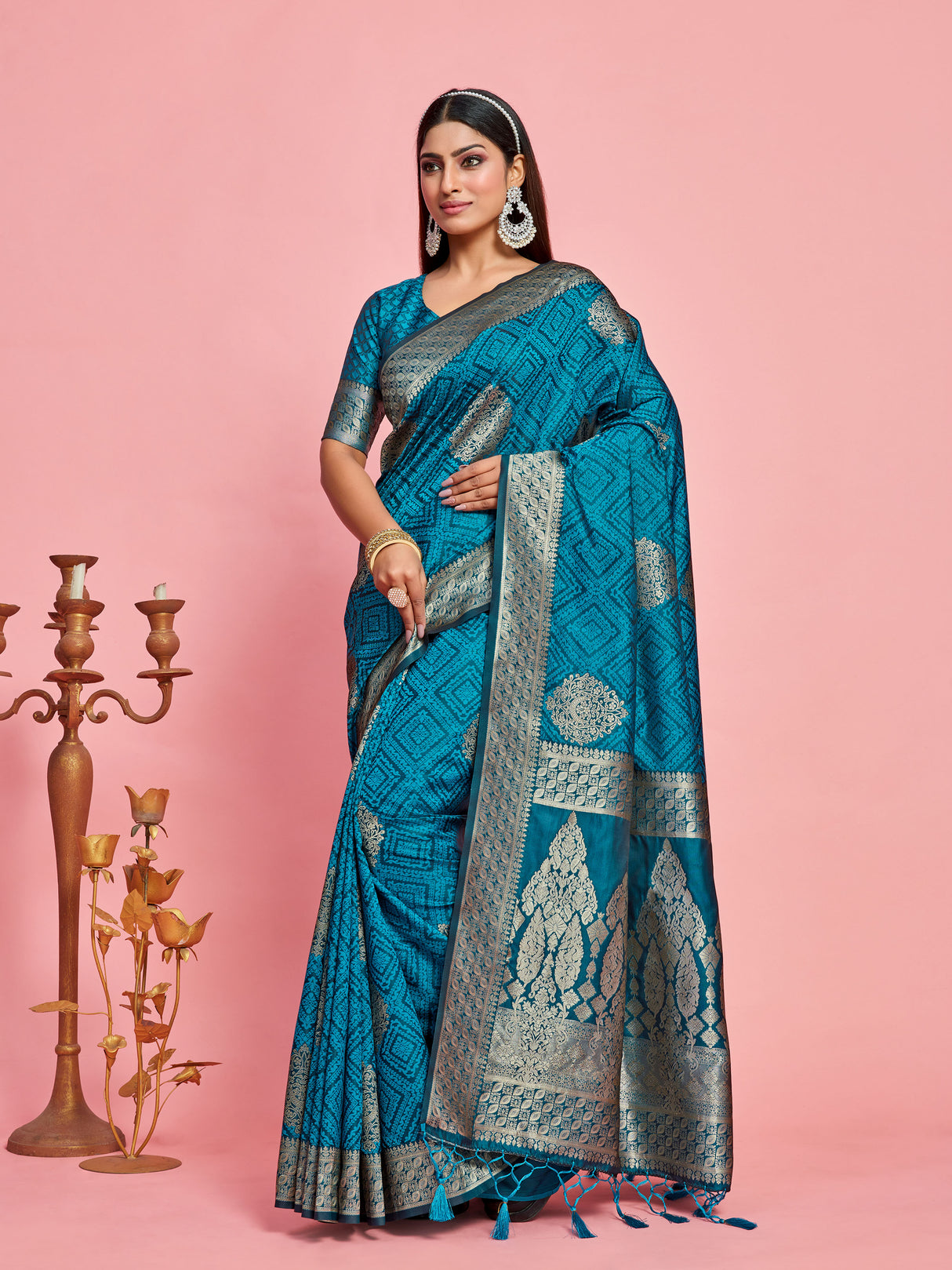 Mimosa Women's Woven Design Kanjivaram Art Silk Saree With Blouse Piece : SA00001221SFFREE