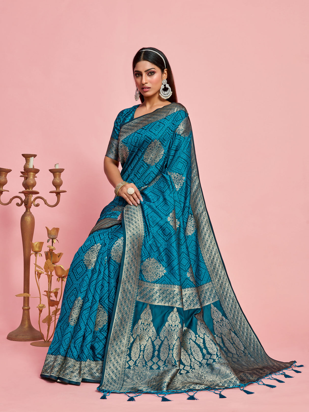 Mimosa Women's Woven Design Kanjivaram Art Silk Saree With Blouse Piece : SA00001221SFFREE