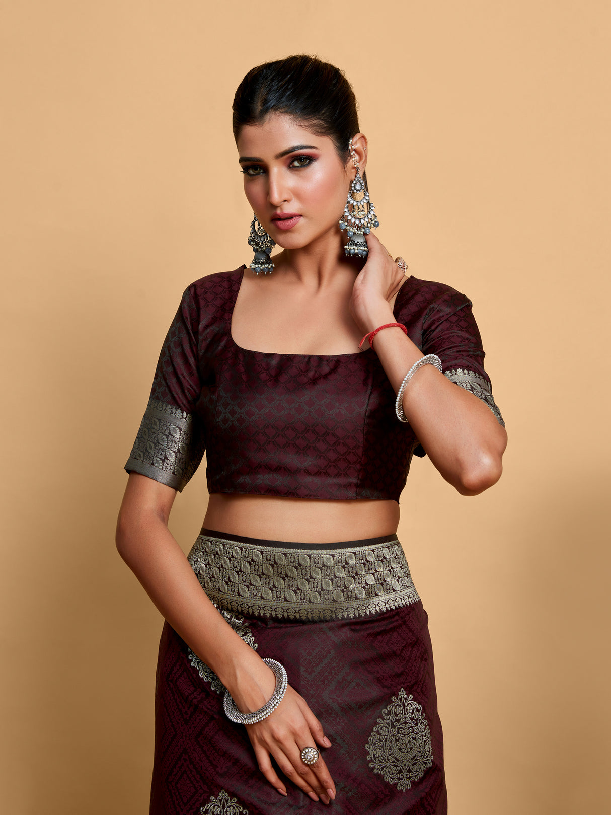 Mimosa Women's Woven Design Kanjivaram Art Silk Saree With Blouse Piece : SA00001221WNFREE