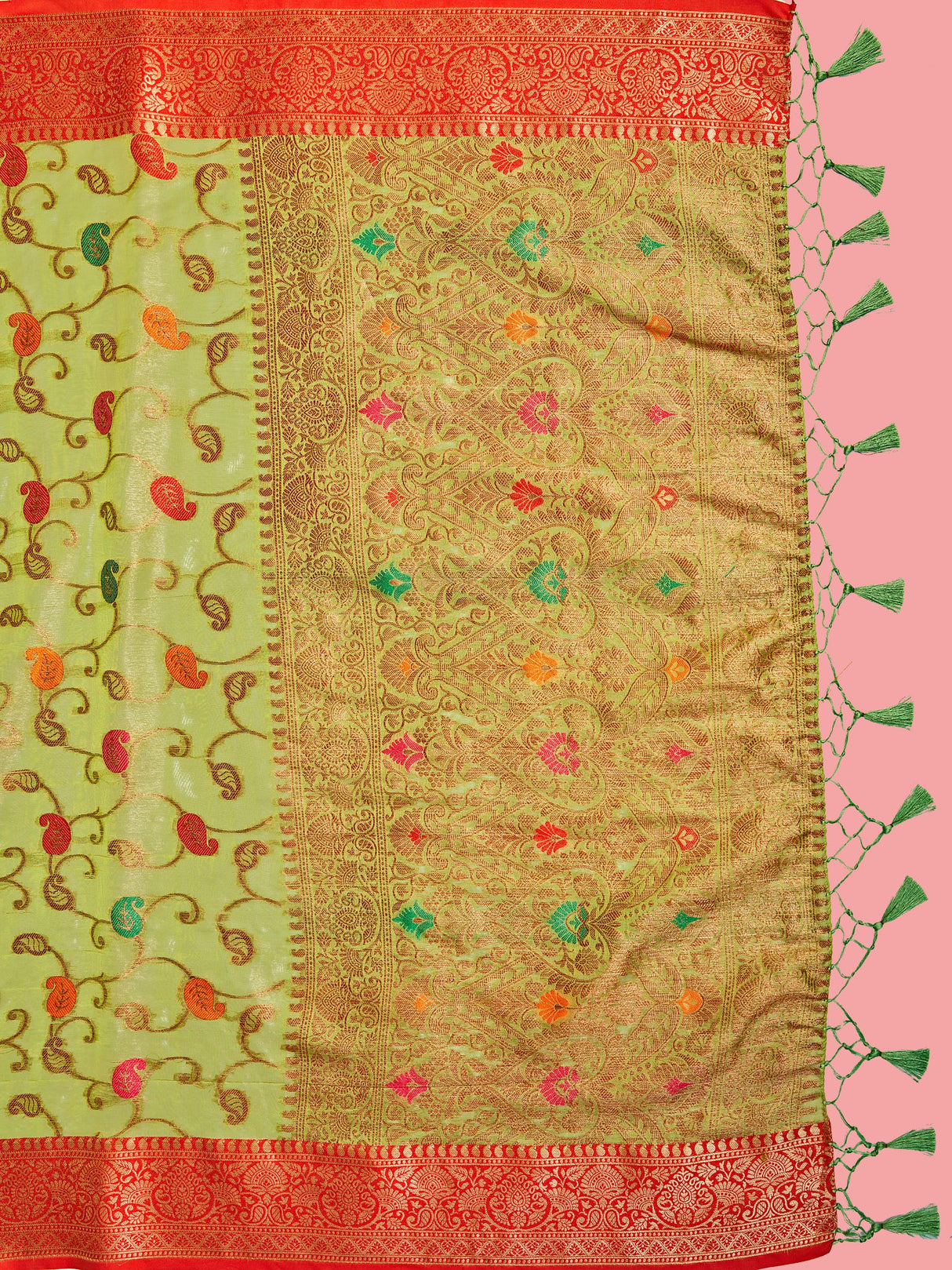 Mimosa Women's Woven Design Banarasi Art Silk Saree With Blouse Piece : SA00001223OLFREE