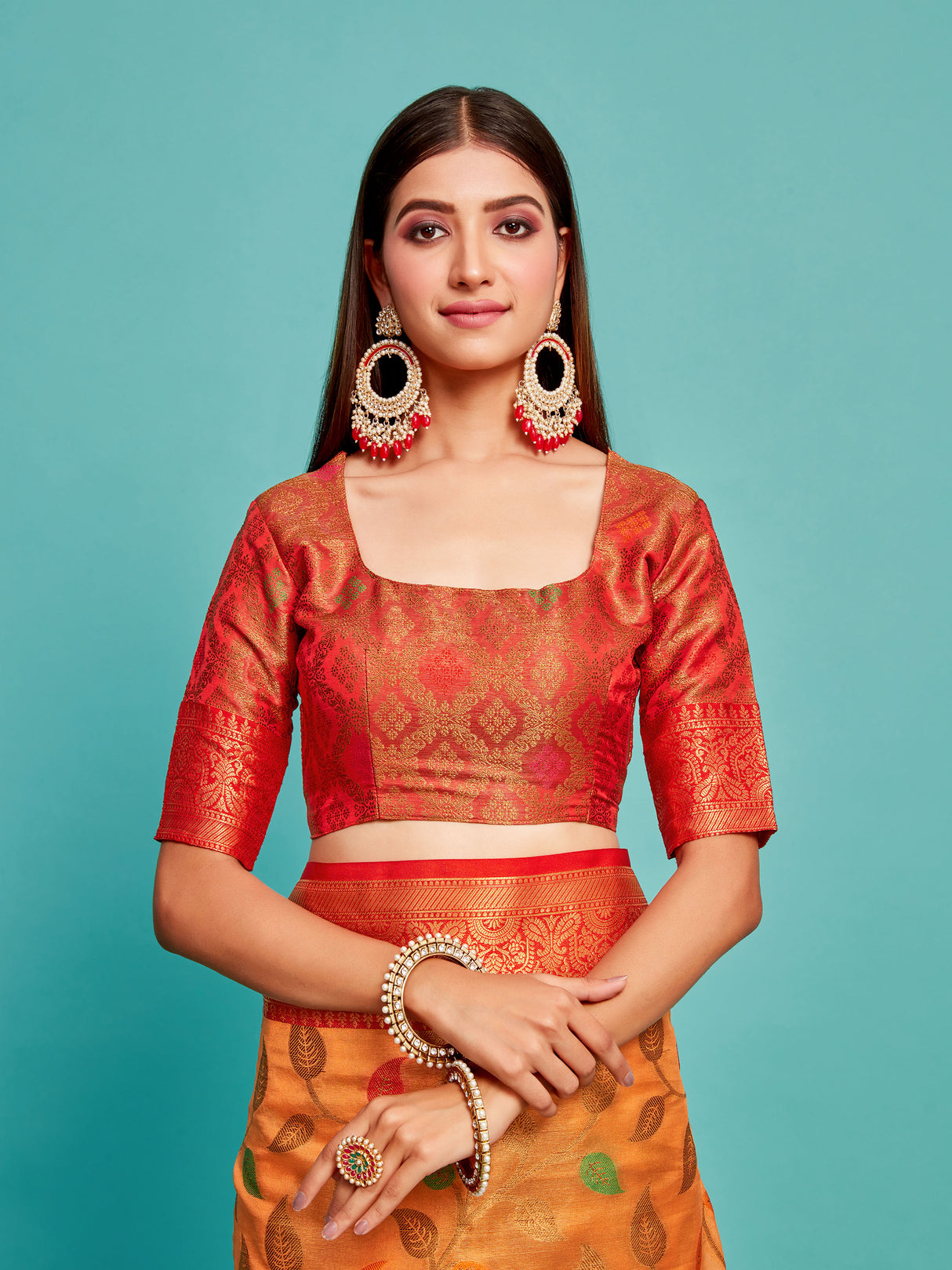 Mimosa Women's Woven Design Banarasi Art Silk Saree With Blouse Piece : SA00001223PCFREE