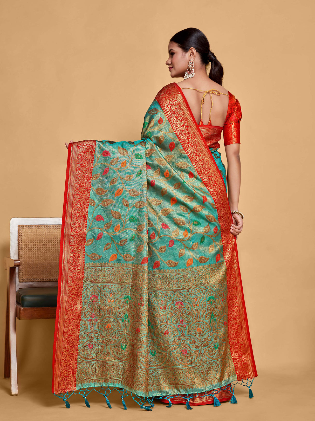 Mimosa Women's Woven Design Banarasi Art Silk Saree With Blouse Piece : SA00001223SFFREE