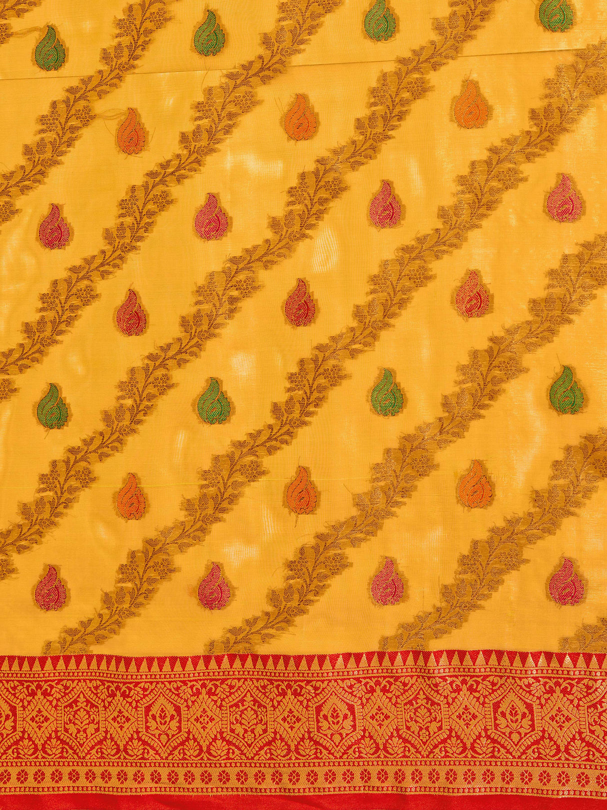 Mimosa Women's Woven Design Banarasi Art Silk Saree With Blouse Piece : SA00001224GDFREE