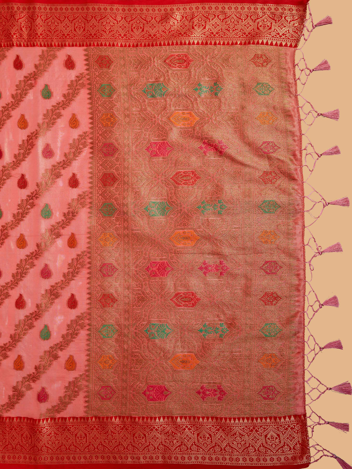 Mimosa Women's Woven Design Banarasi Art Silk Saree With Blouse Piece : SA00001224GJFREE