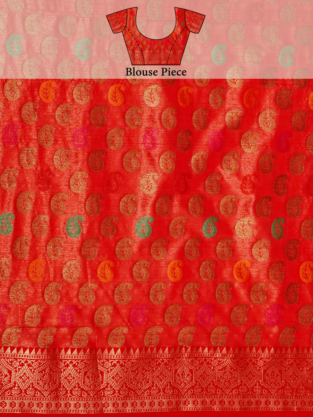 Mimosa Women's Woven Design Banarasi Art Silk Saree With Blouse Piece : SA00001224OLFREE