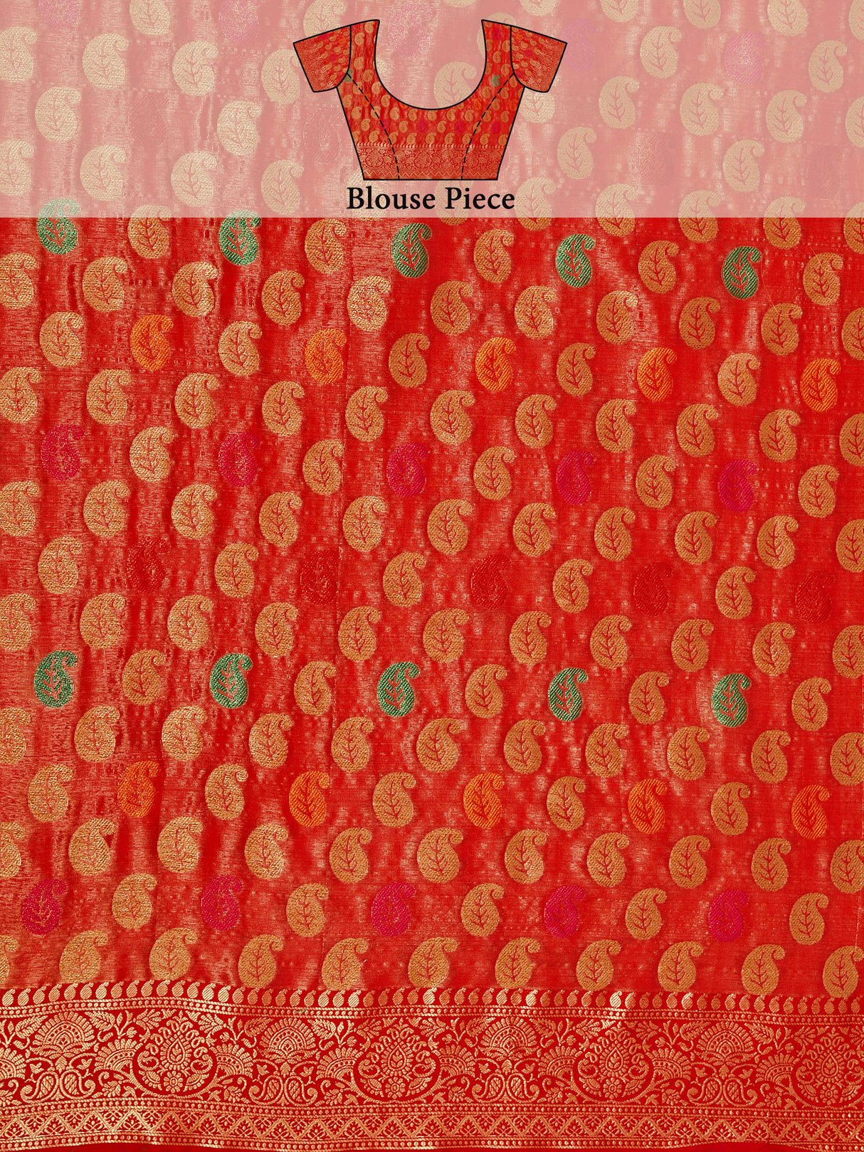 Mimosa Women's Woven Design Banarasi Art Silk Saree With Blouse Piece : SA00001225GDFREE