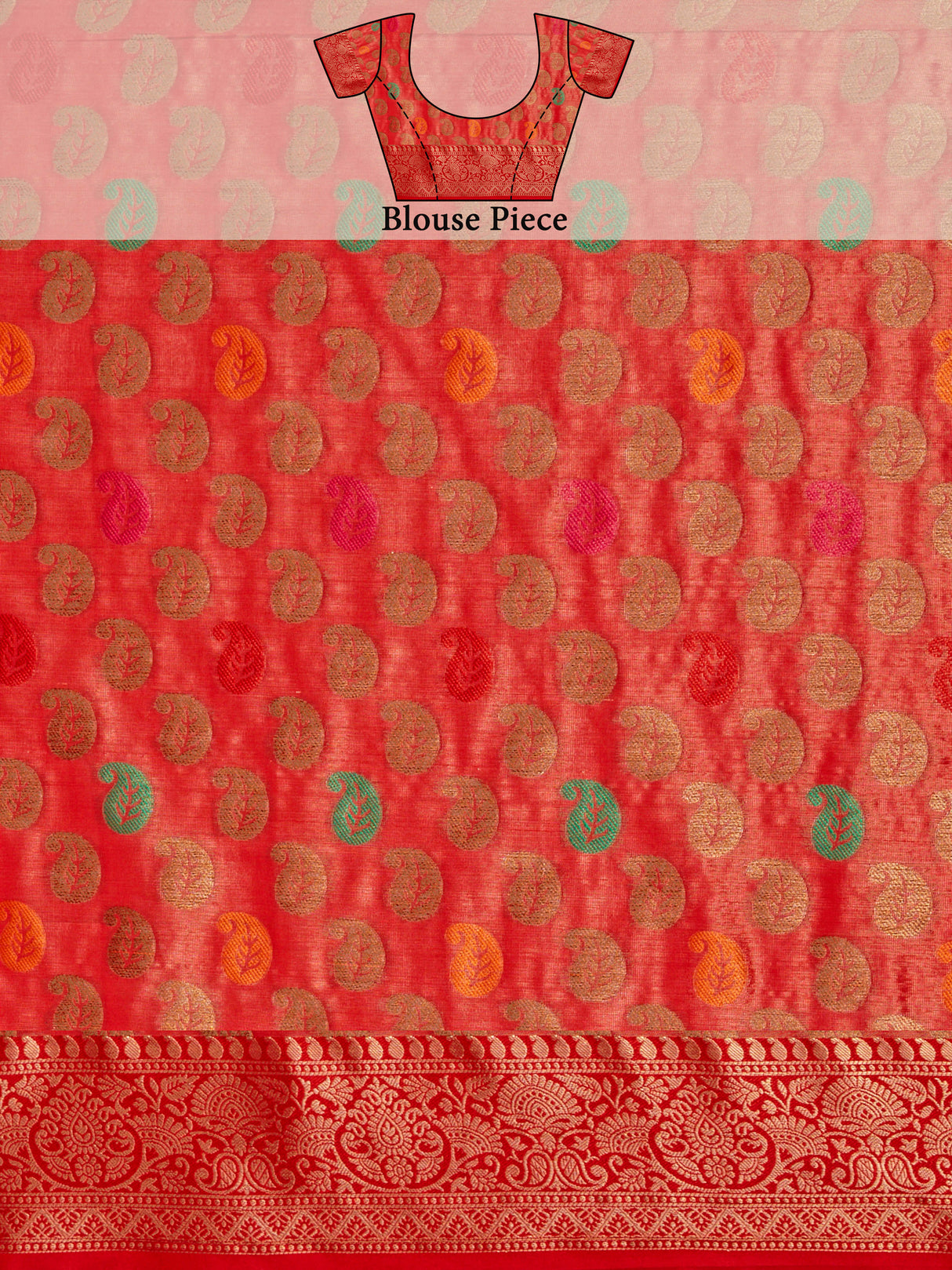 Mimosa Women's Woven Design Banarasi Art Silk Saree With Blouse Piece : SA00001225GJFREE