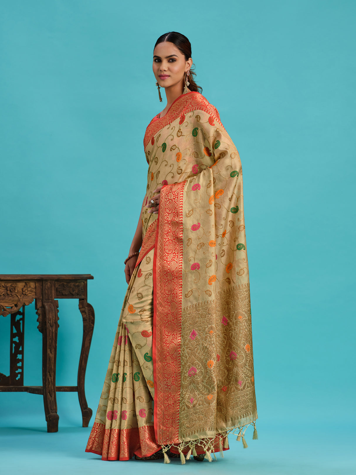 Mimosa Women's Woven Design Banarasi Art Silk Saree With Blouse Piece : SA00001225TSFREE