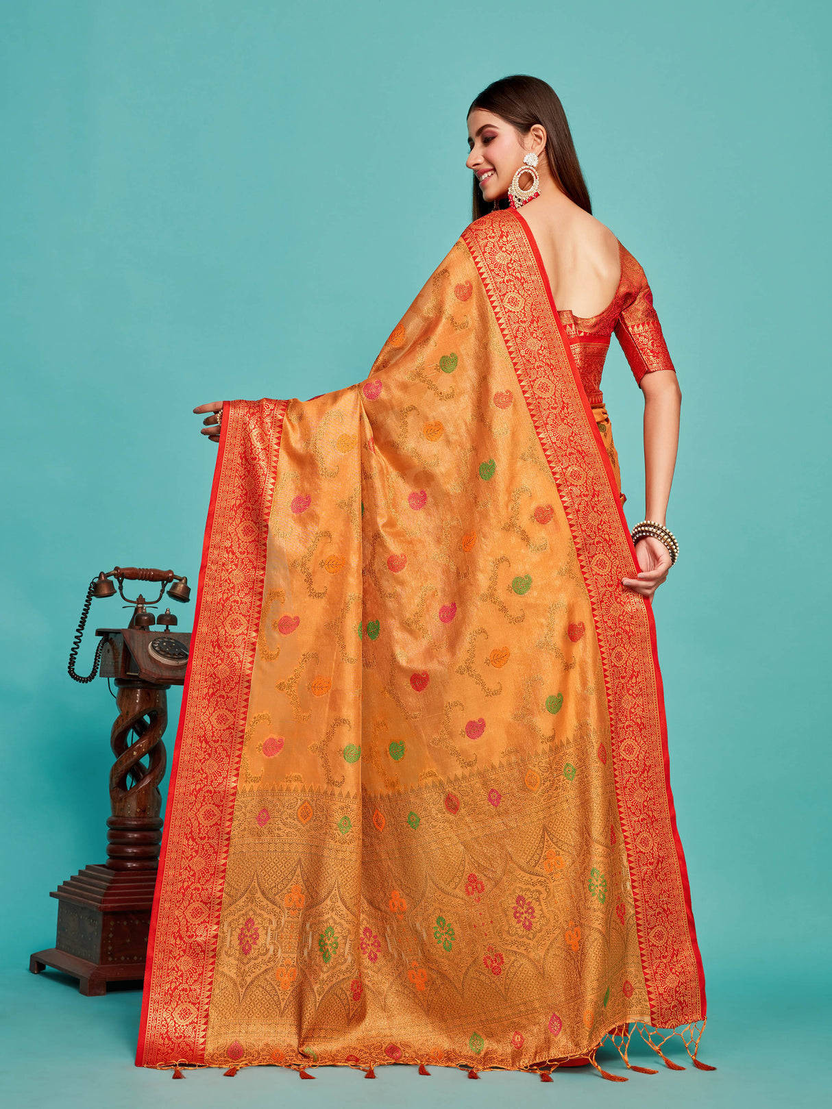 Mimosa Women's Woven Design Banarasi Art Silk Saree With Blouse Piece : SA00001226PCFREE