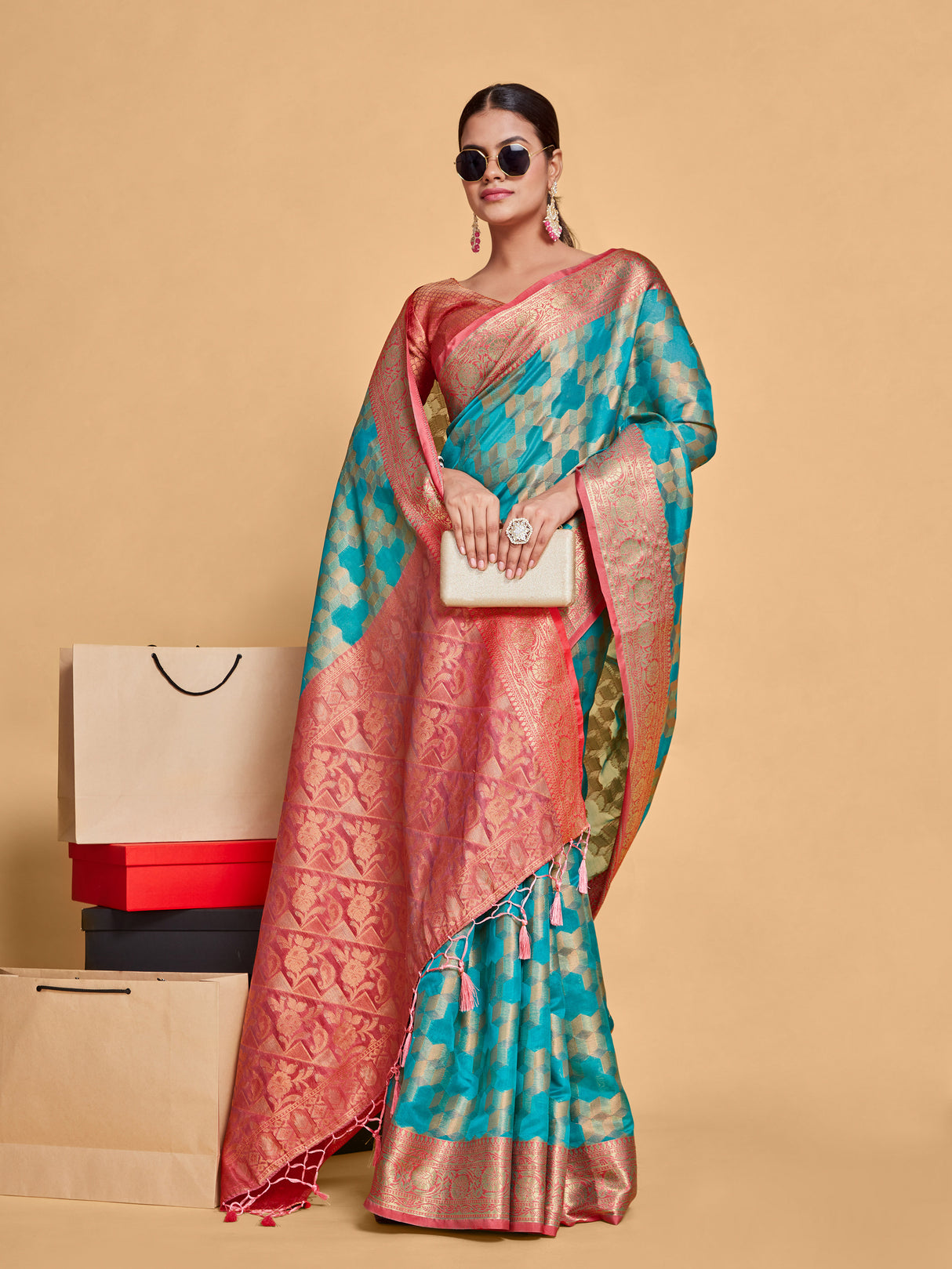 Mimosa Women's Woven Design Kanjivaram Art Silk Saree With Blouse Piece : SA00001228SFFREE