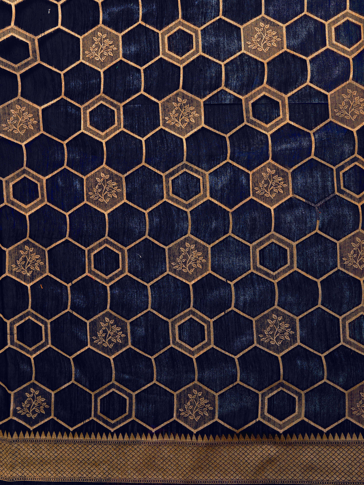 Mimosa Women's Woven Design Banarasi Linen Saree With Blouse Piece : SA00001235NVFREE