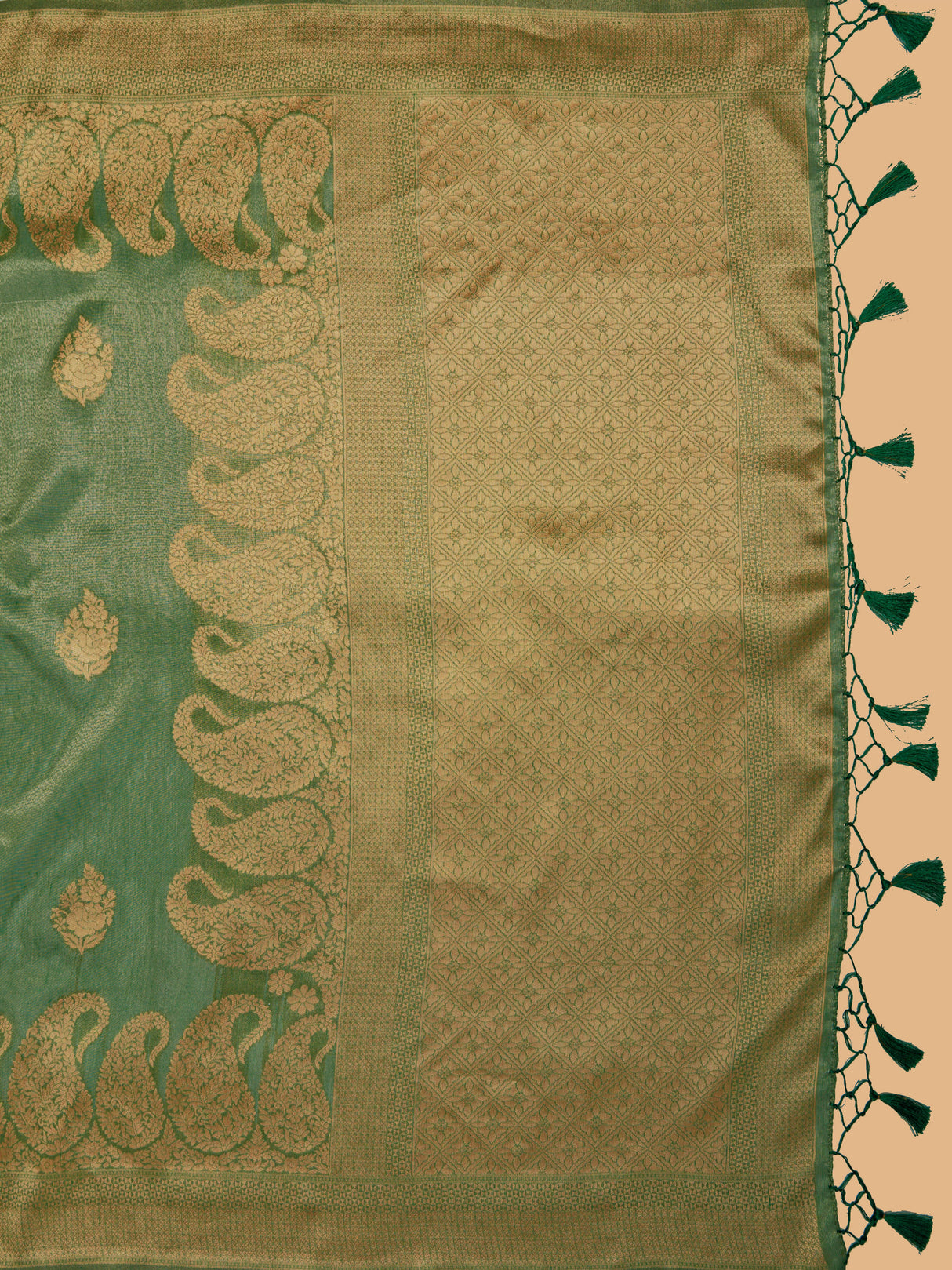 Mimosa Women's Woven Design Banarasi Art Silk Saree With Blouse Piece : SA00001237GRNFREE