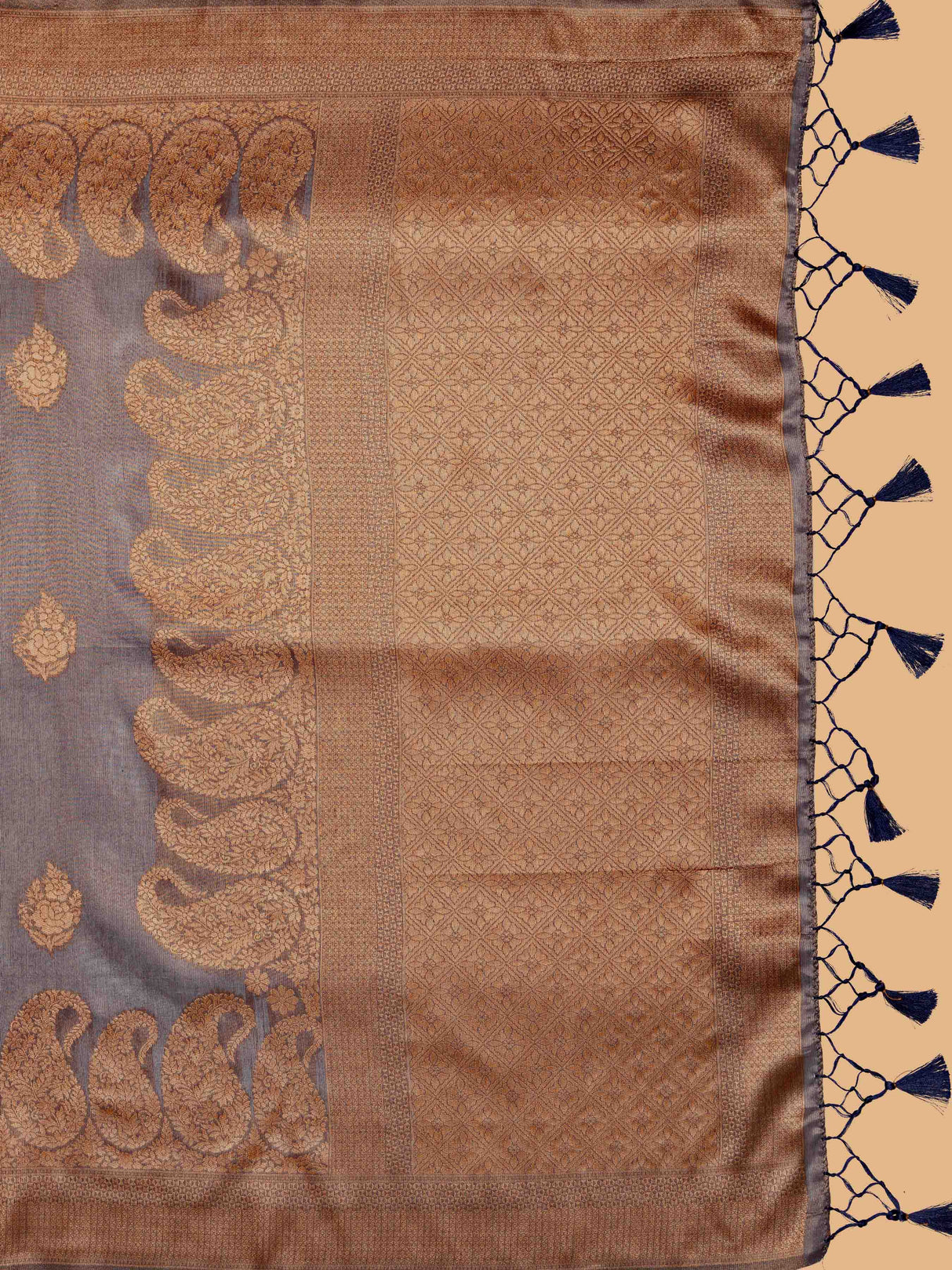 Mimosa Women's Woven Design Banarasi Art Silk Saree With Blouse Piece : SA00001237NVFREE