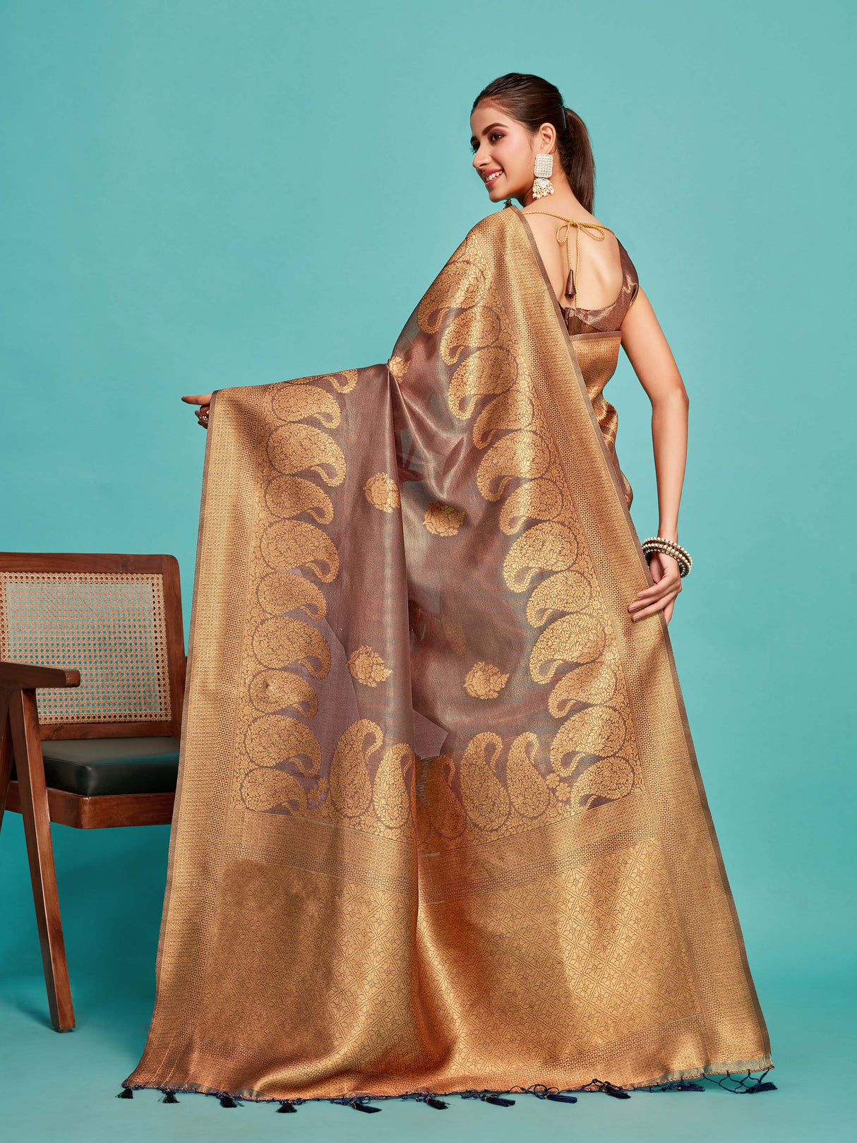 Mimosa Women's Woven Design Banarasi Art Silk Saree With Blouse Piece : SA00001237WNFREE