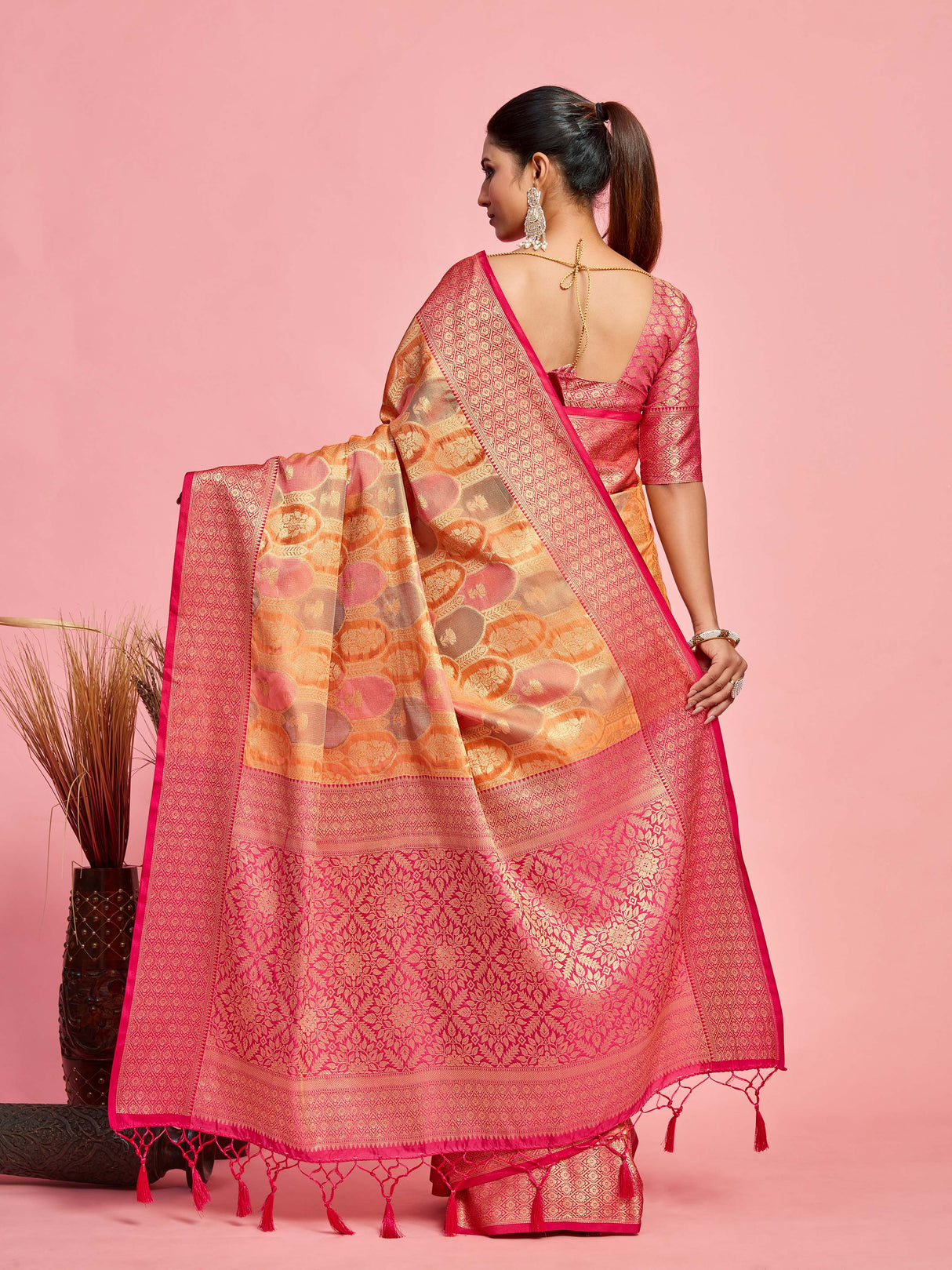 Mimosa Women's Woven Design Banarasi Art Silk Saree With Blouse Piece : SA00001244PCFREE