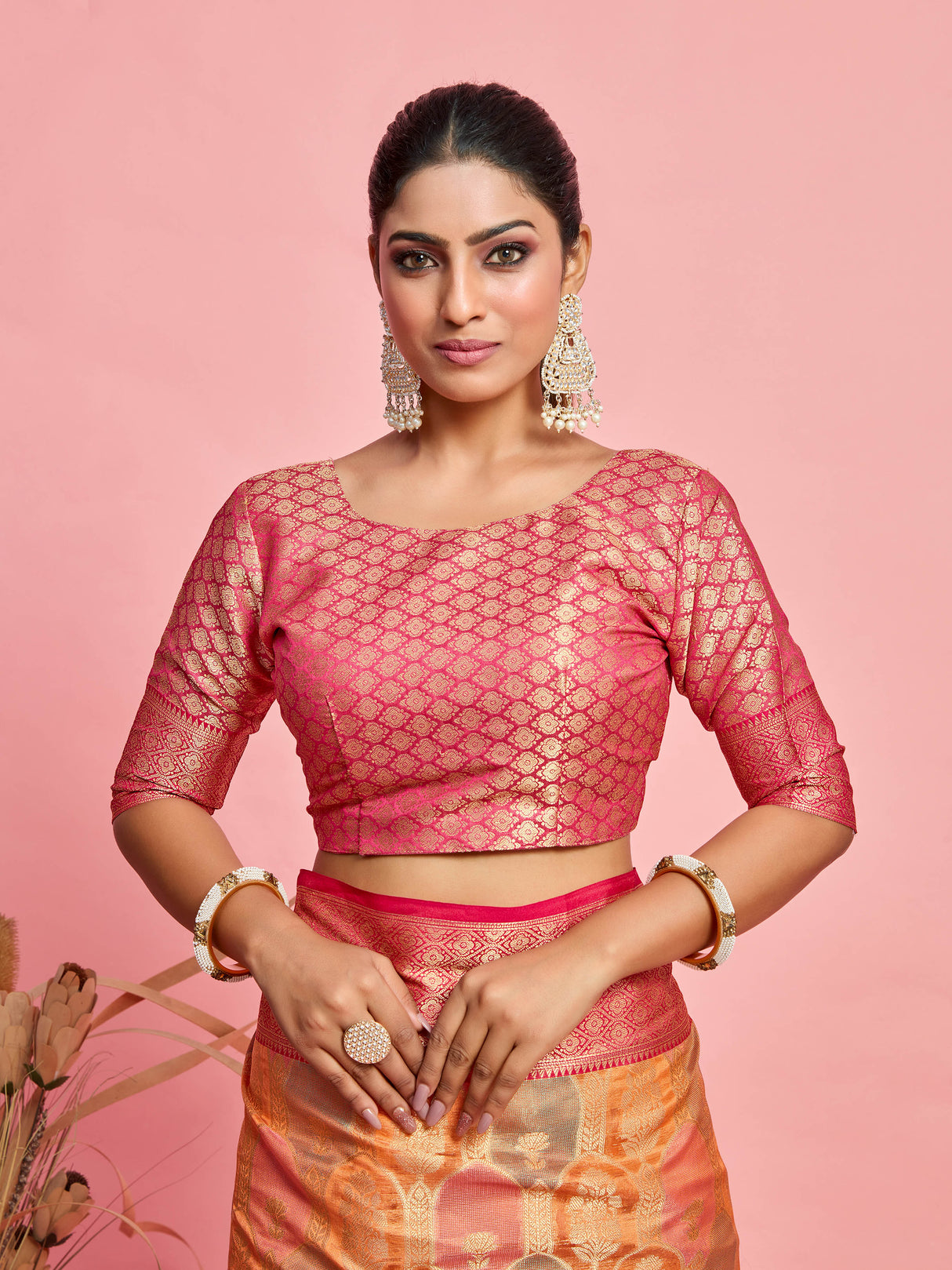 Mimosa Women's Woven Design Banarasi Art Silk Saree With Blouse Piece : SA00001244PCFREE